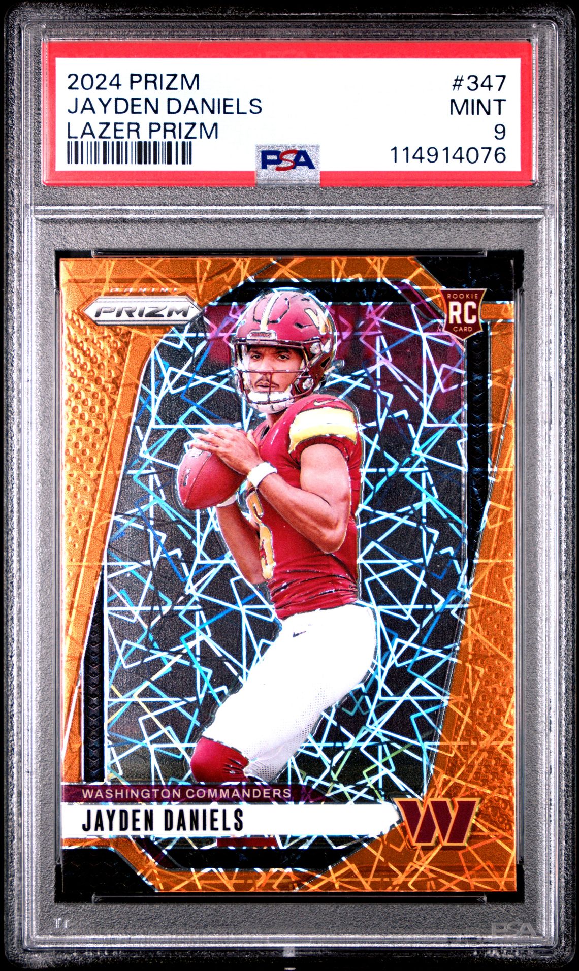 2024 Panini Prizm Jayden Daniels #347 (Lazer Prizm) Mint 9 front