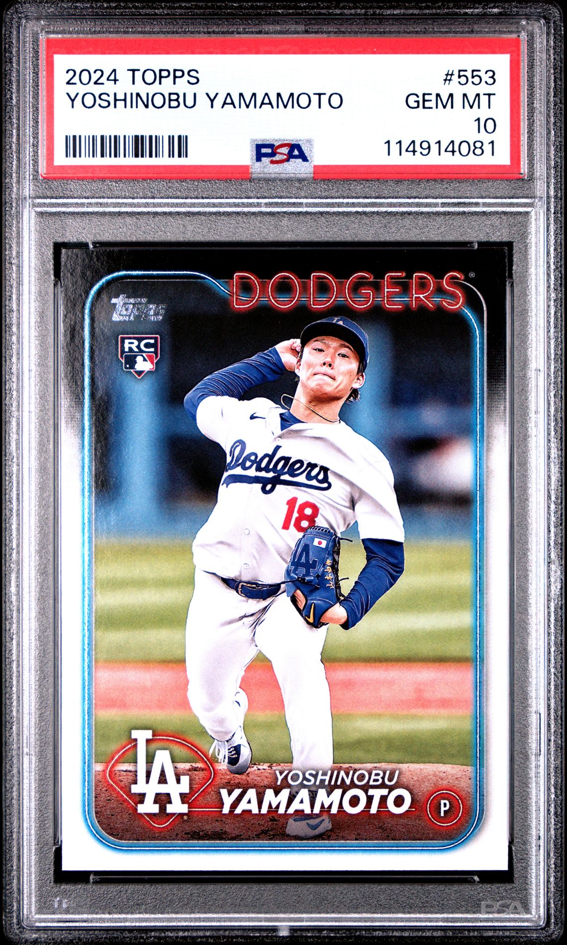 2024 Topps Yoshinobu Yamamoto #553 Gem Mt 10 front