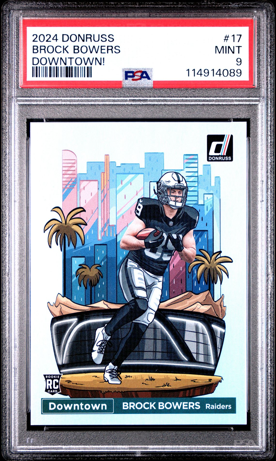 2024 Panini Donruss Downtown! Brock Bowers #17 Mint 9 front