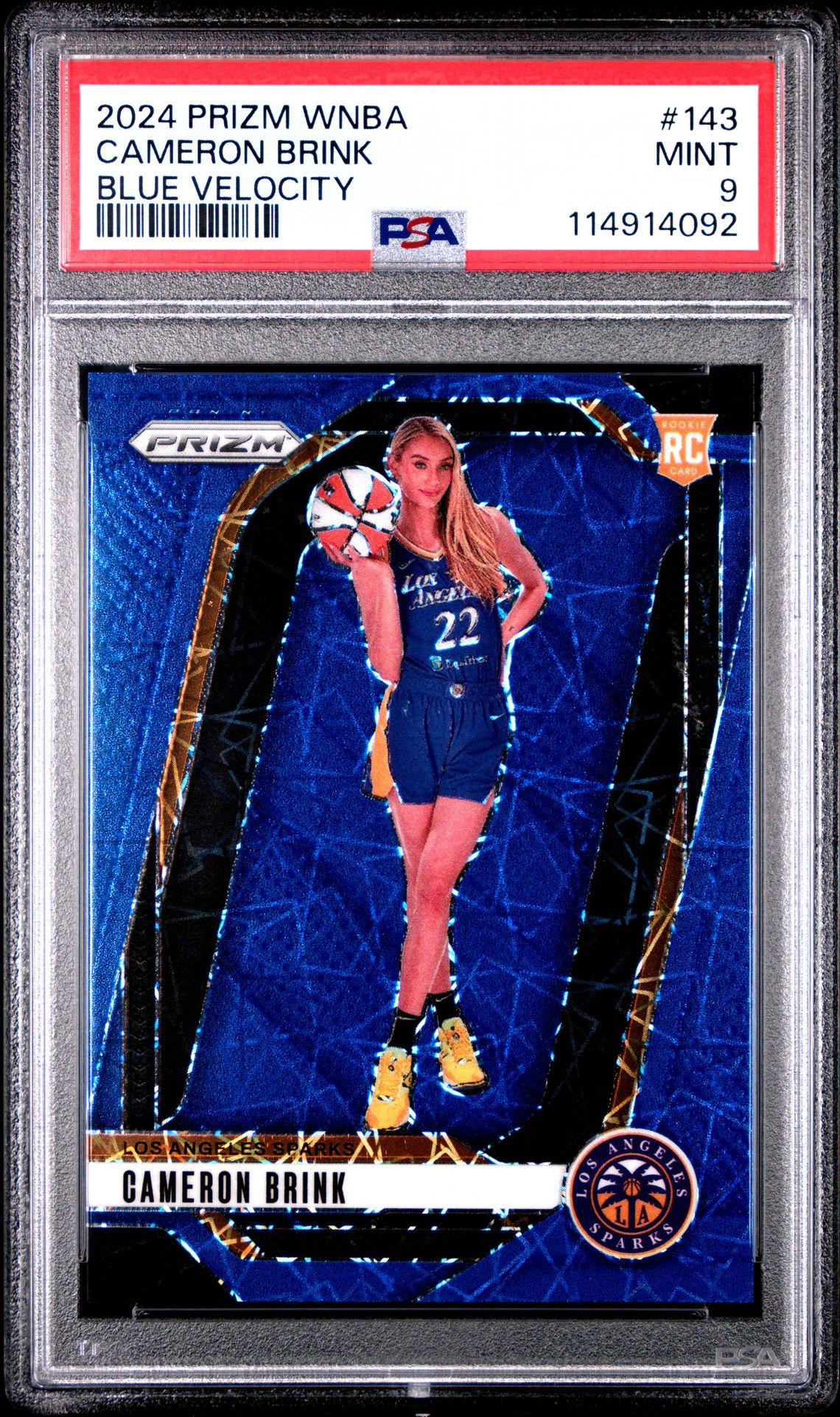 2024 Panini Prizm Wnba Cameron Brink #143 (Blue Velocity) Mint 9 front