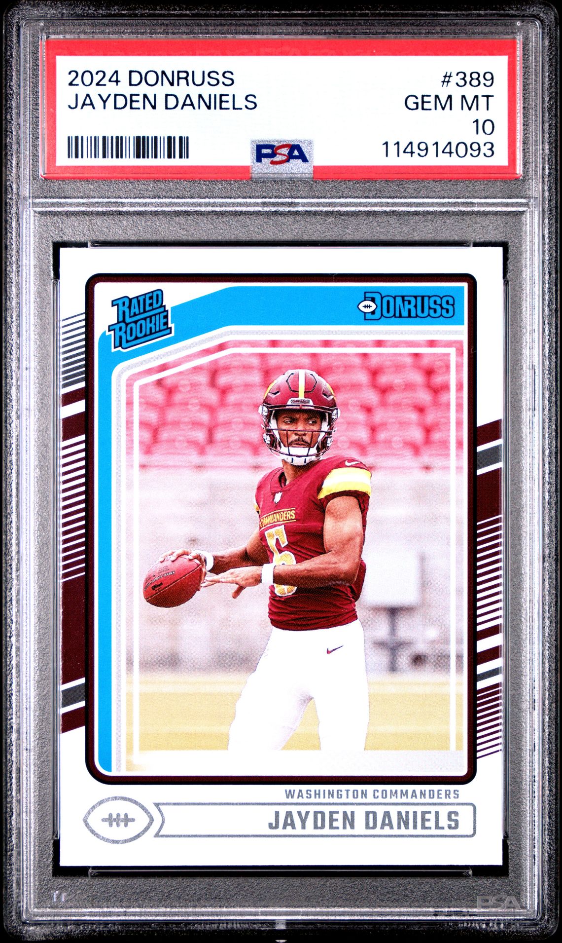 2024 Panini Donruss Jayden Daniels #389 Gem Mt 10 front