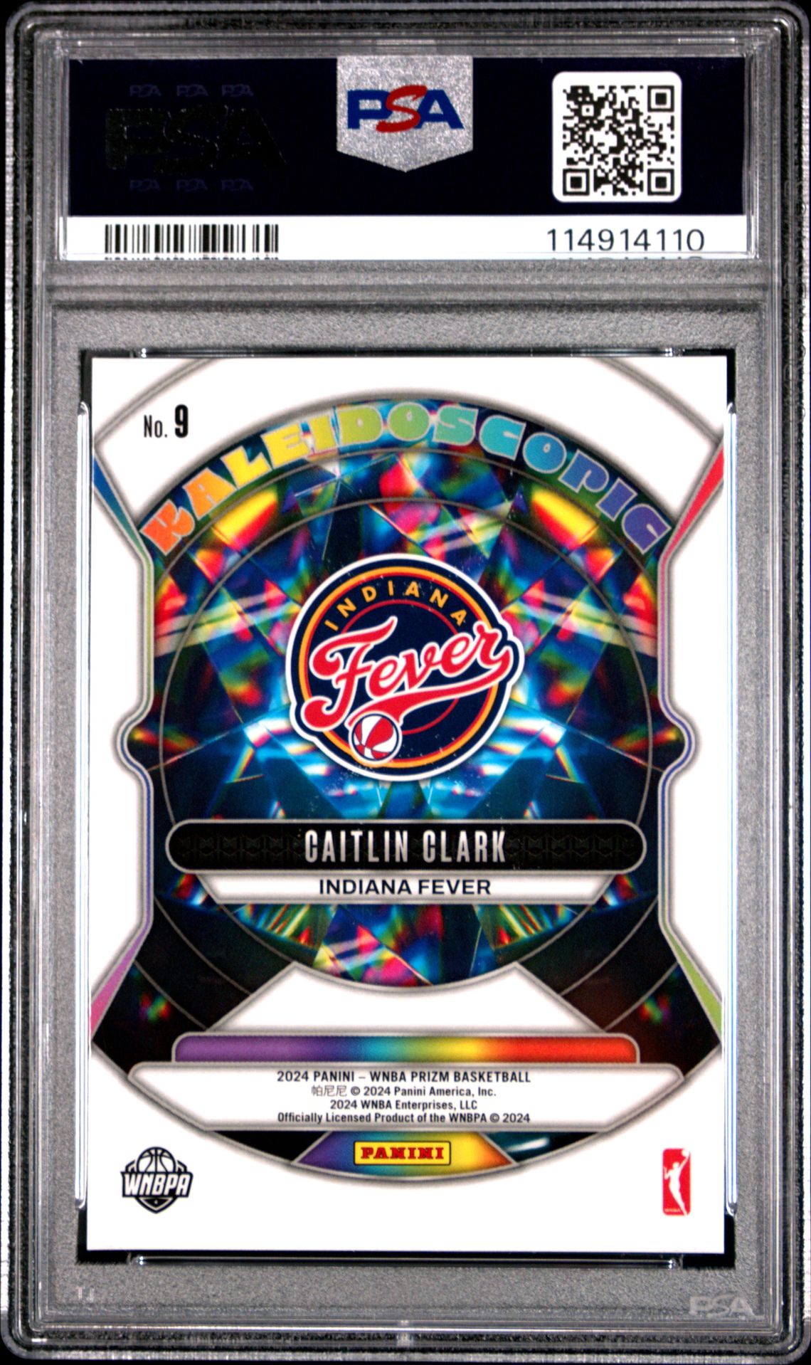 2024 Panini Prizm Wnba Kaleidoscopic Caitlin Clark #9 Gem Mt 10 back