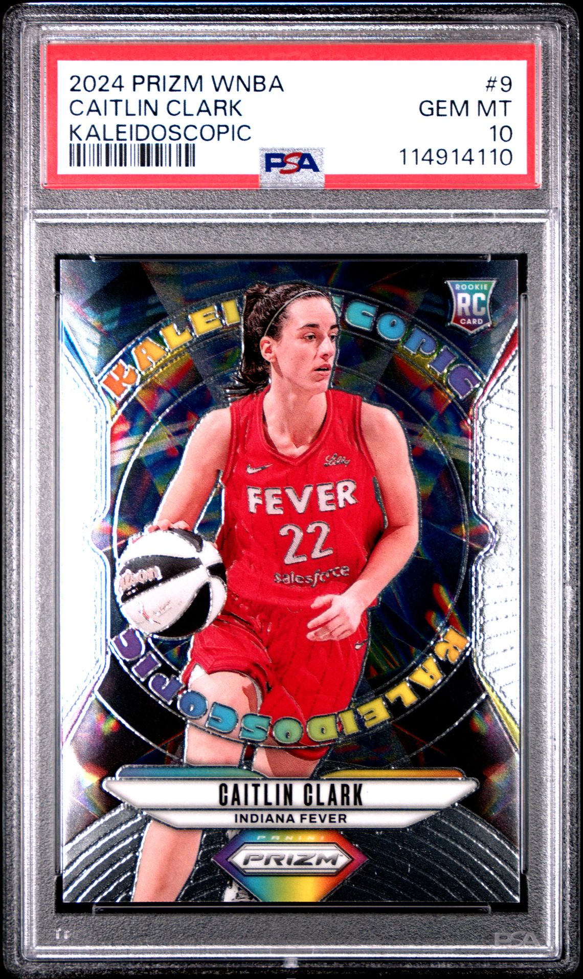 2024 Panini Prizm Wnba Kaleidoscopic Caitlin Clark #9 Gem Mt 10 front