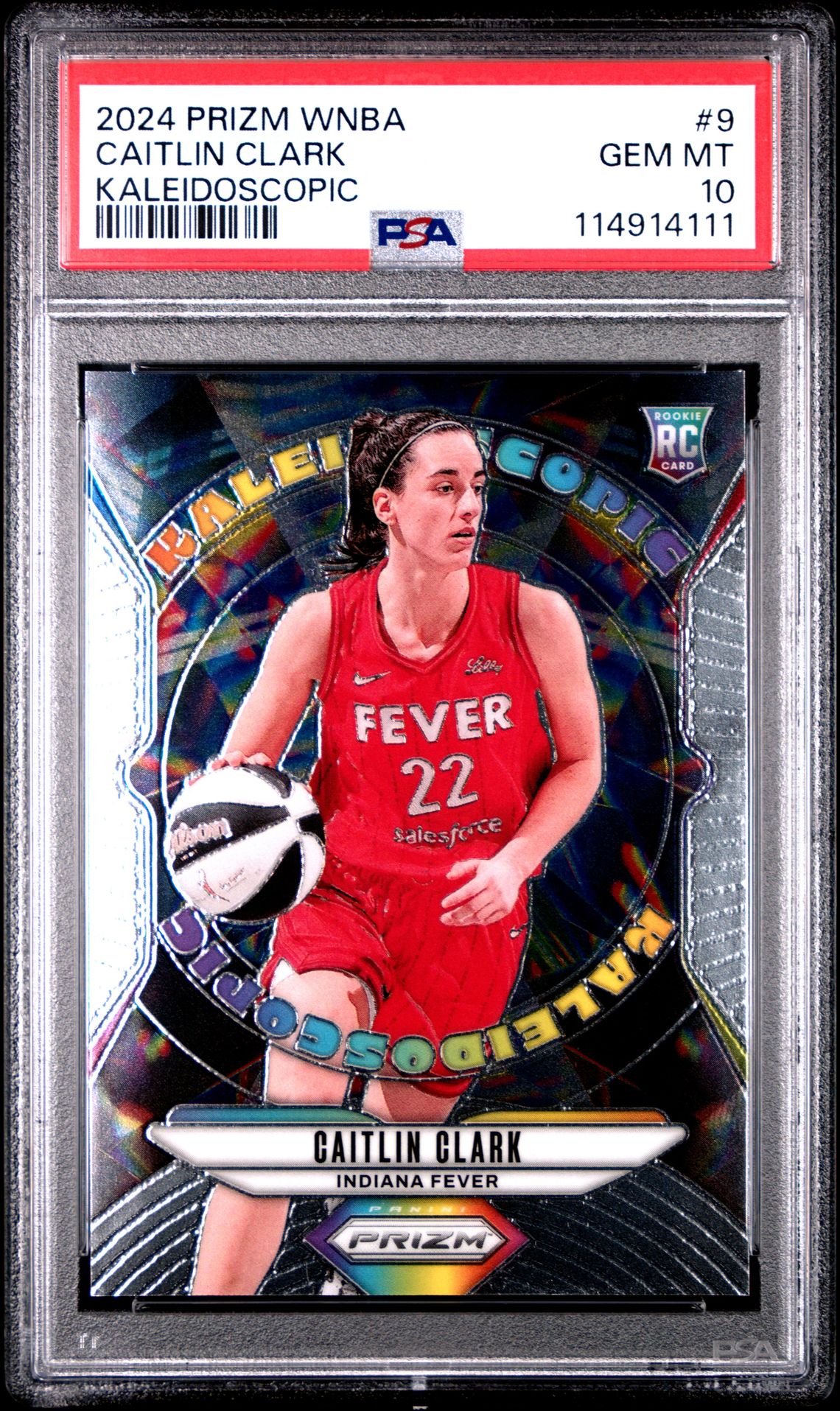 2024 Panini Prizm Wnba Kaleidoscopic Caitlin Clark #9 Gem Mt 10 front