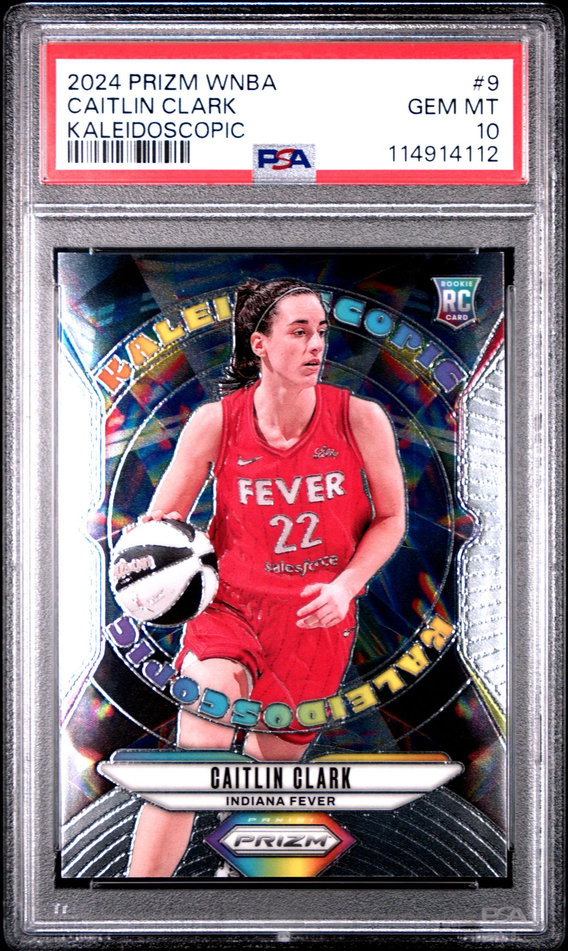 2024 Panini Prizm Wnba Kaleidoscopic Caitlin Clark #9 Gem Mt 10 front
