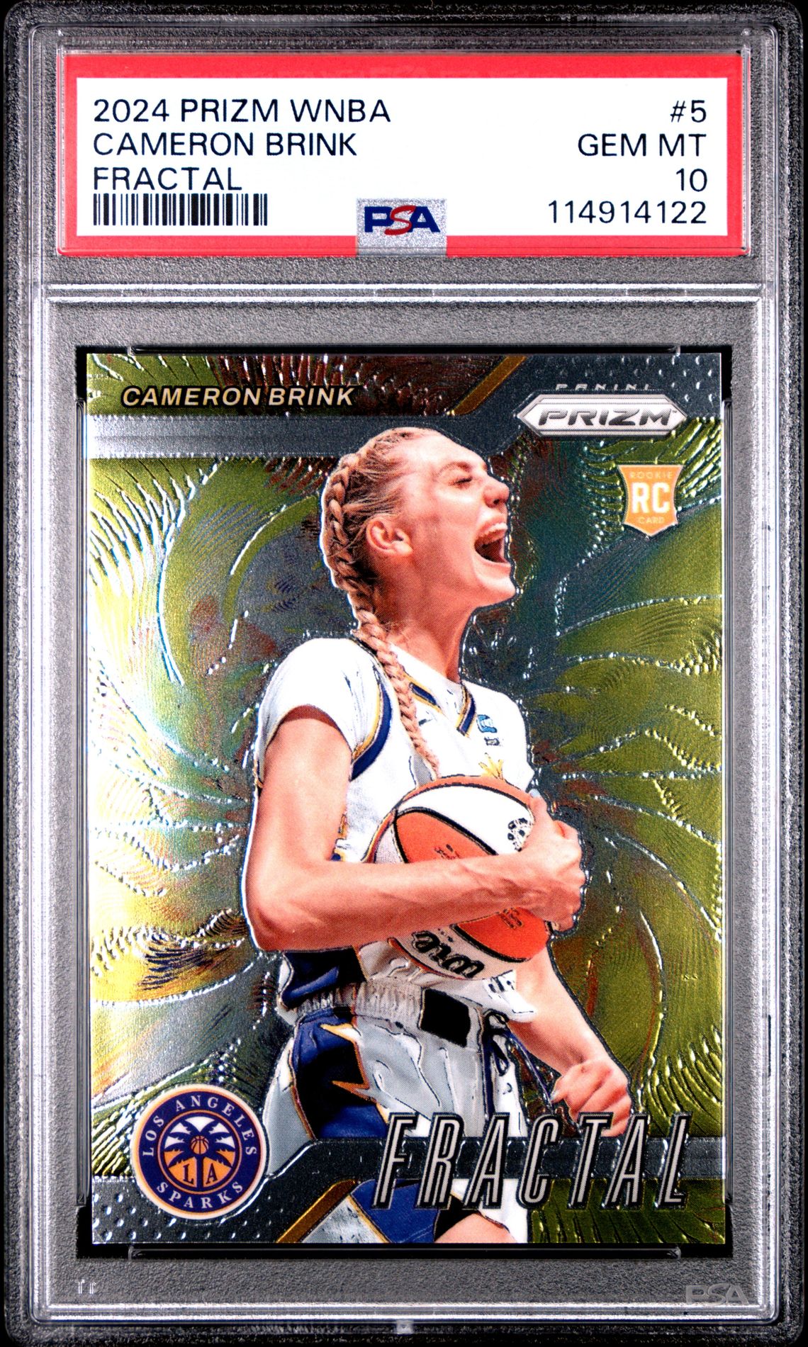 2024 Panini Prizm Wnba Fractal Cameron Brink #5 Gem Mt 10 front