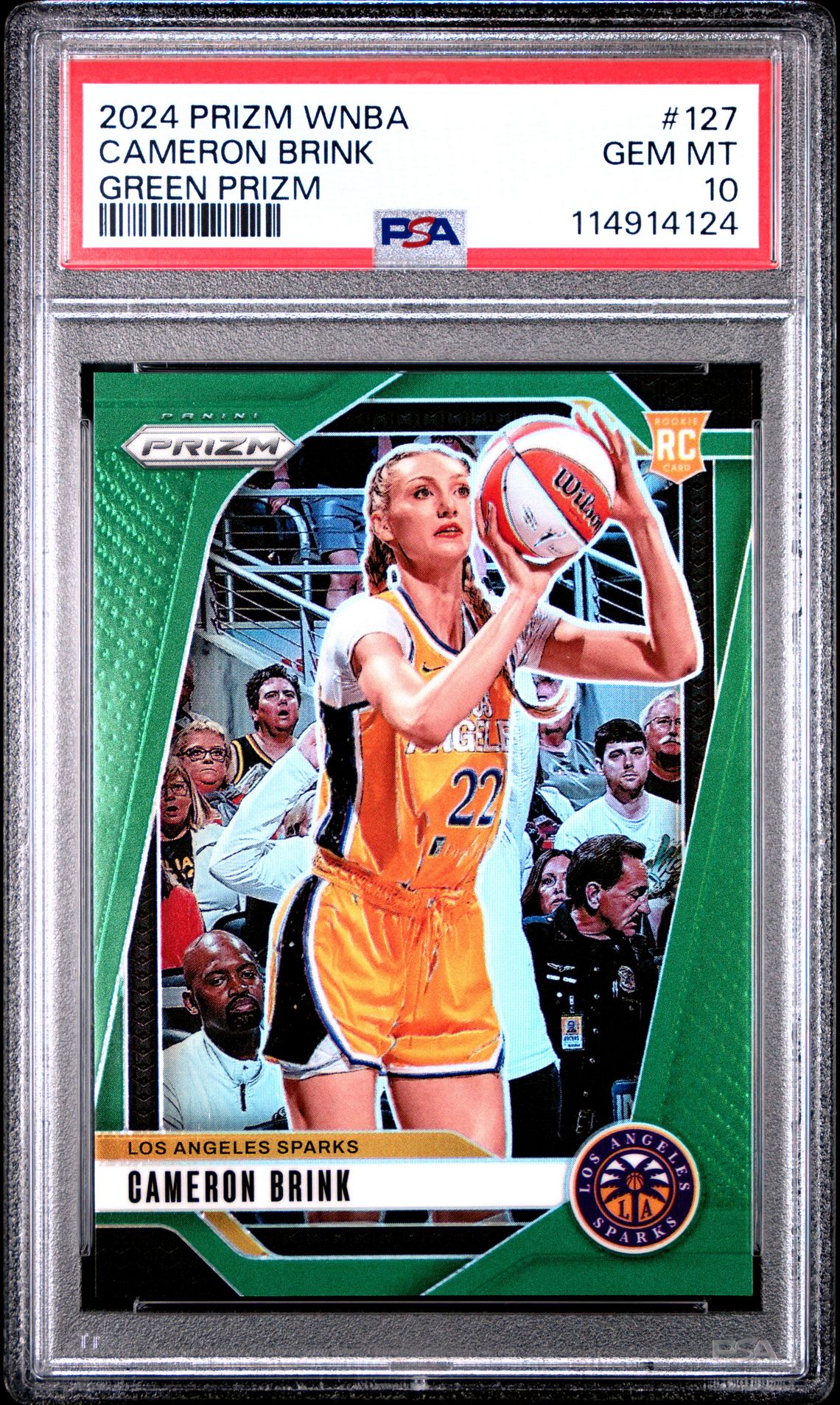 2024 Panini Prizm Wnba Cameron Brink #127 (Green Prizm) Gem Mt 10 front