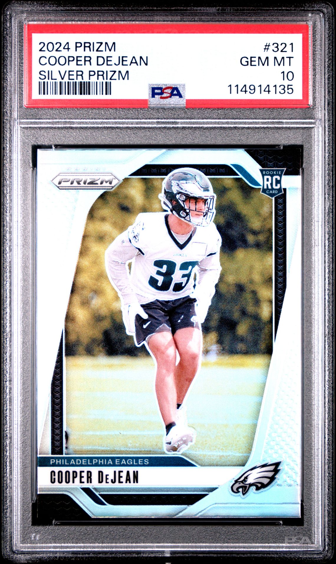 2024 Panini Prizm Cooper Dejean #321 (Silver Prizm) Gem Mt 10 front