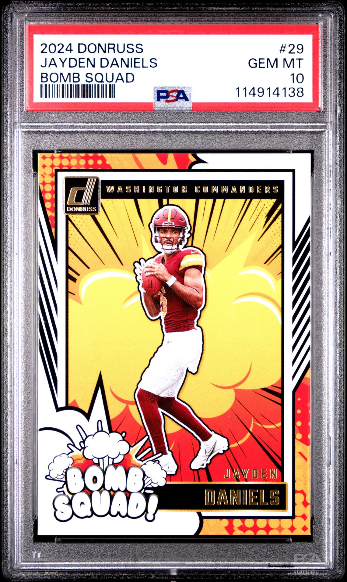 2024 Panini Donruss Bomb Squad Jayden Daniels #29 Gem Mt 10 front