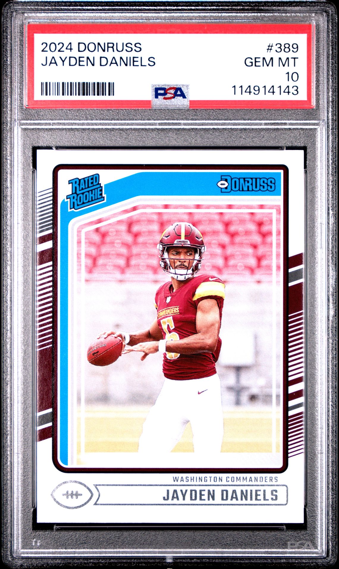 2024 Panini Donruss Jayden Daniels #389 Gem Mt 10 front