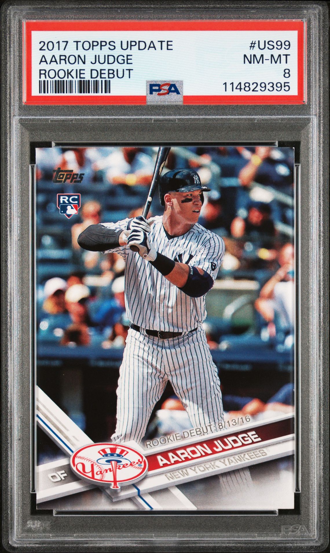 2017 Topps Update Aaron Judge #Us99 (Rookie Debut) Nm-Mt 8 front