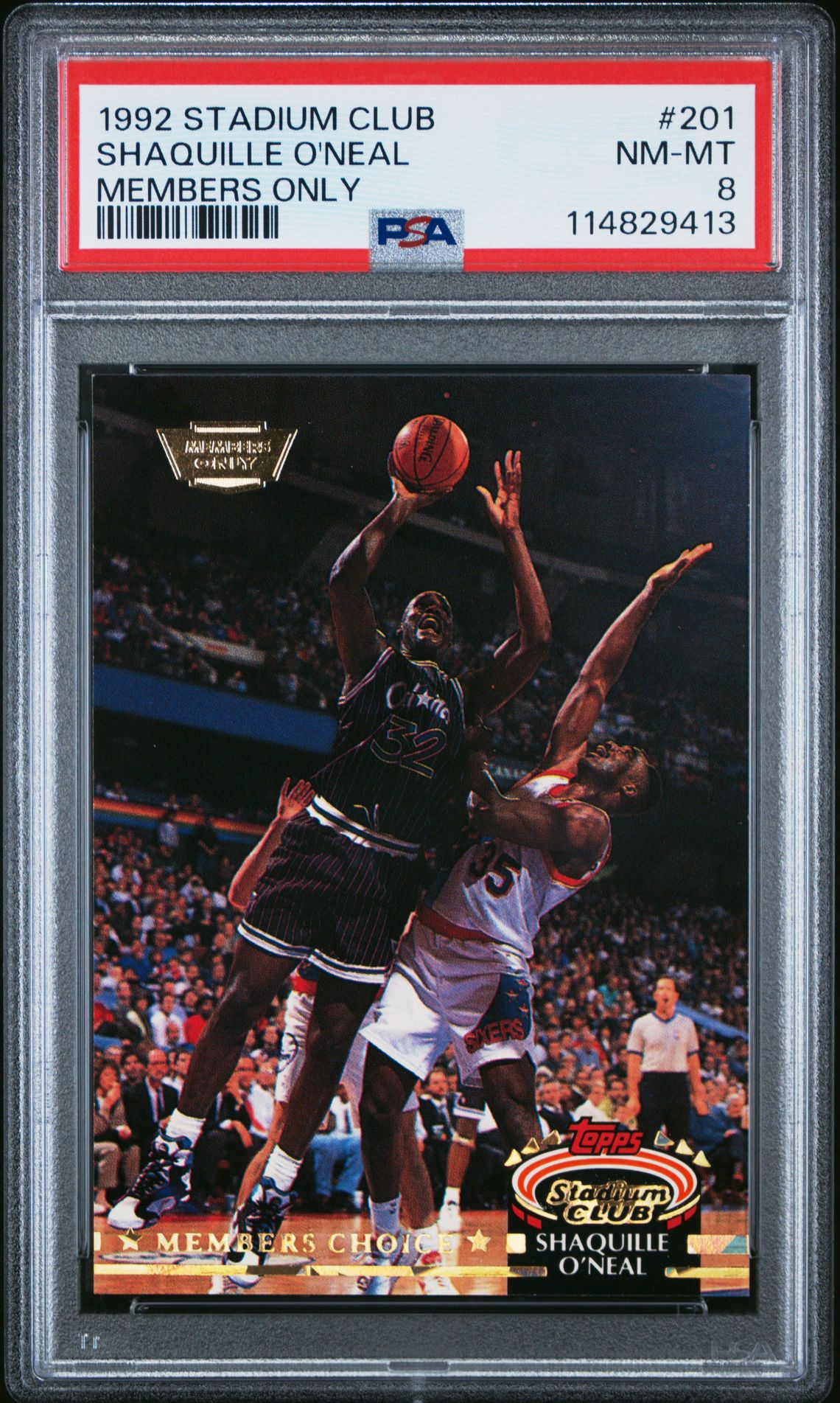 1992 Stadium Club Shaquille O'neal #201 (Members Only) Nm-Mt 8 front