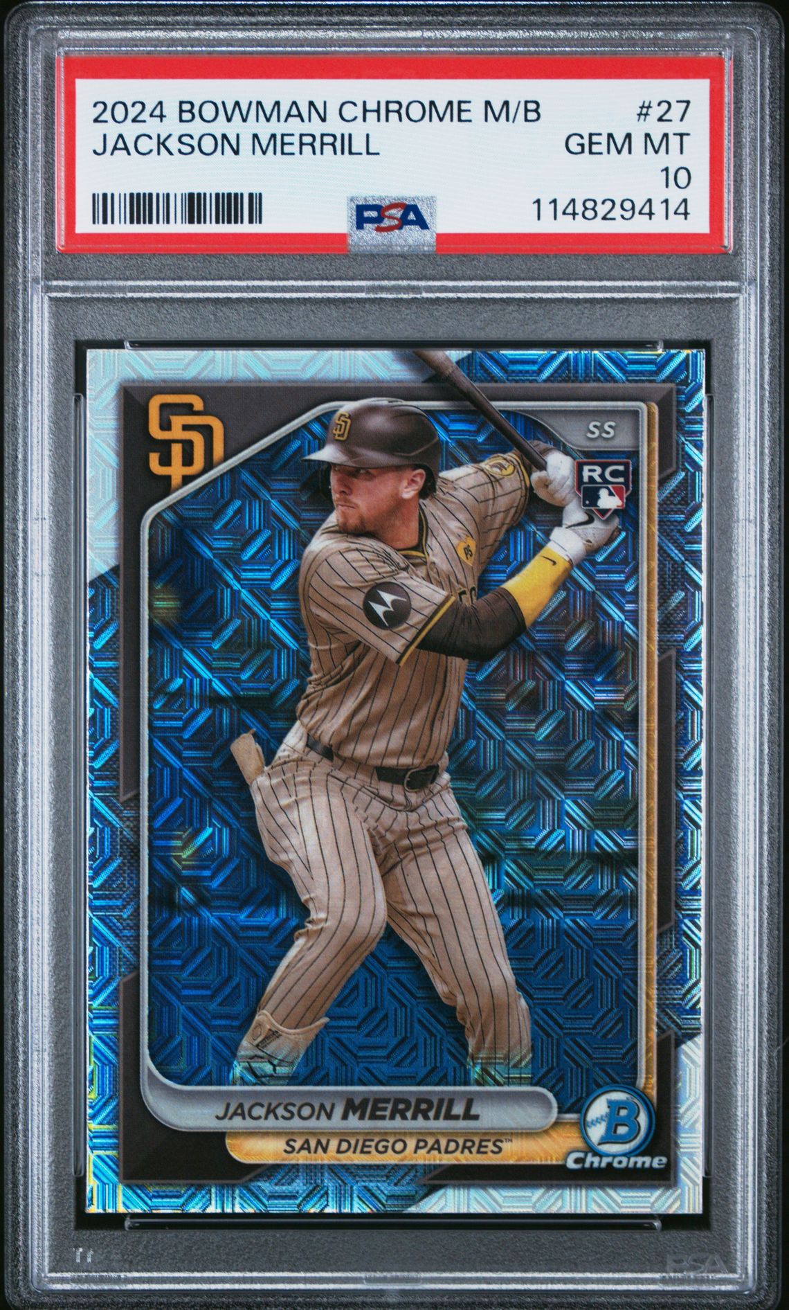 2024 Bowman Chrome Mega Box Jackson Merrill #27 Gem Mt 10 front