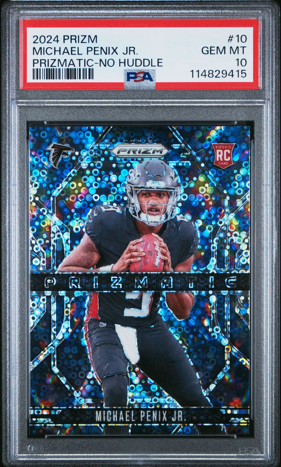 2024 Panini Prizm Prizmatic Michael Penix Jr. #10 (Prizmatic-No Huddle) Gem Mt 10 front