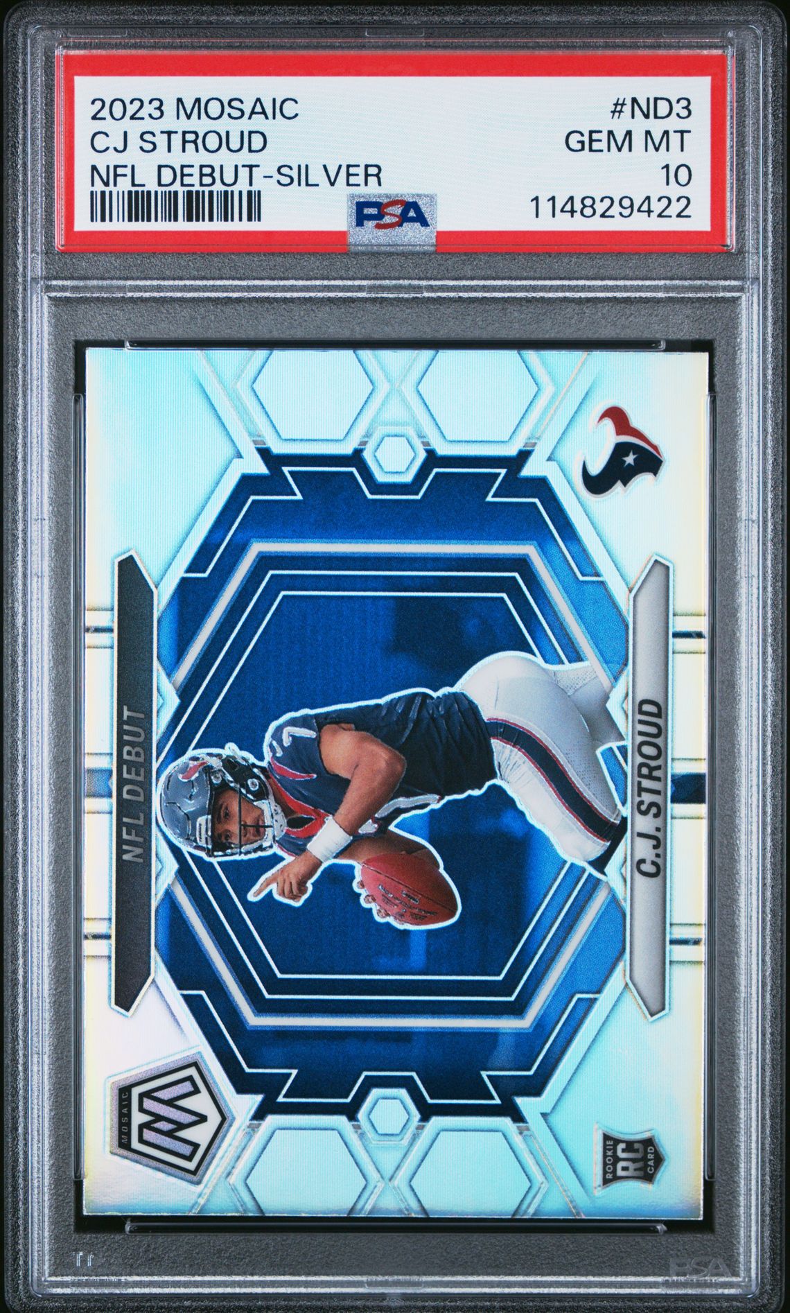 2023 Panini Mosaic Nfl Debut Cj Stroud #Nd3 (Nfl Debut-Silver) Gem Mt 10 front