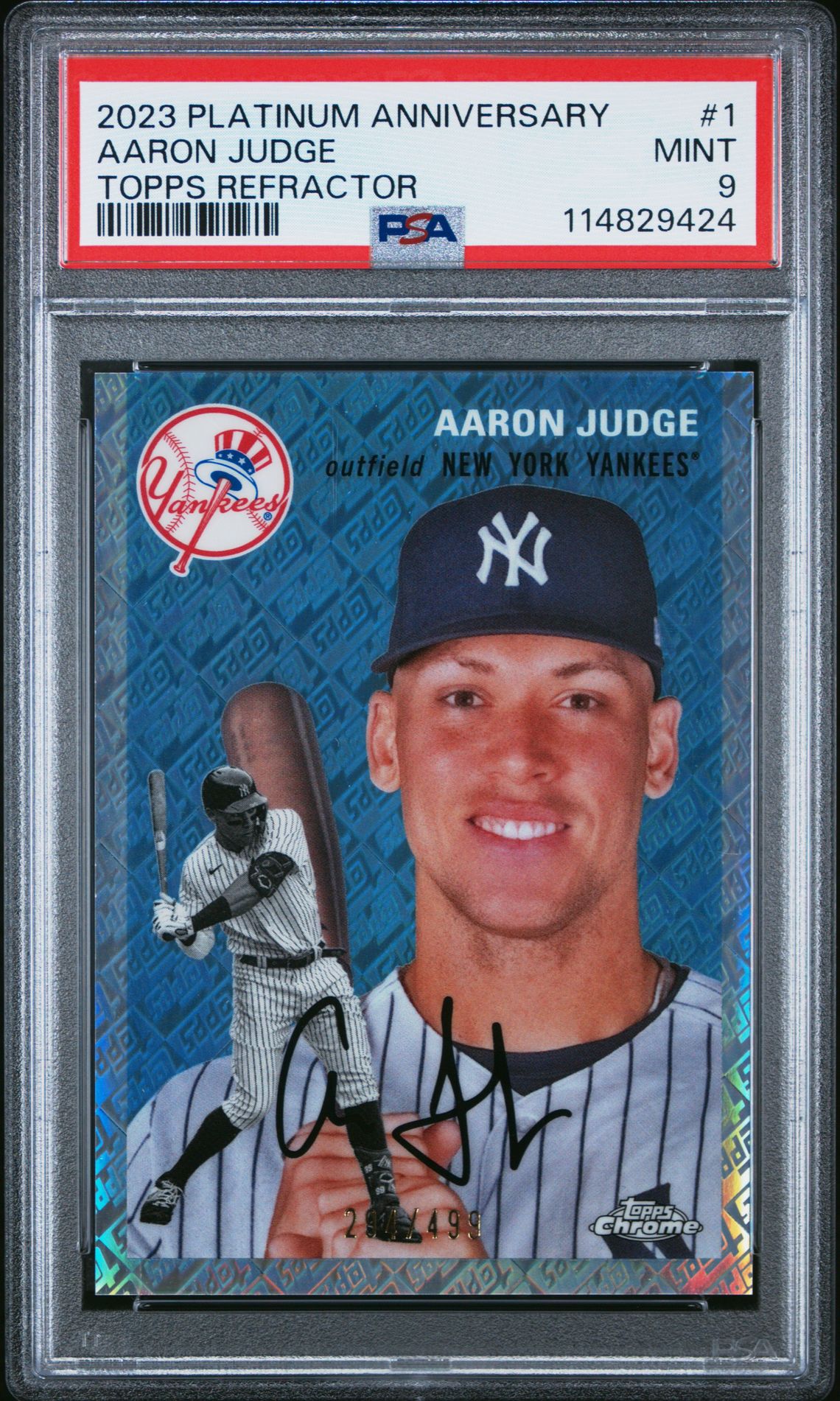 2023 Topps Chrome Platinum Anniversary Aaron Judge #1 (Topps Refractor) Mint 9 front