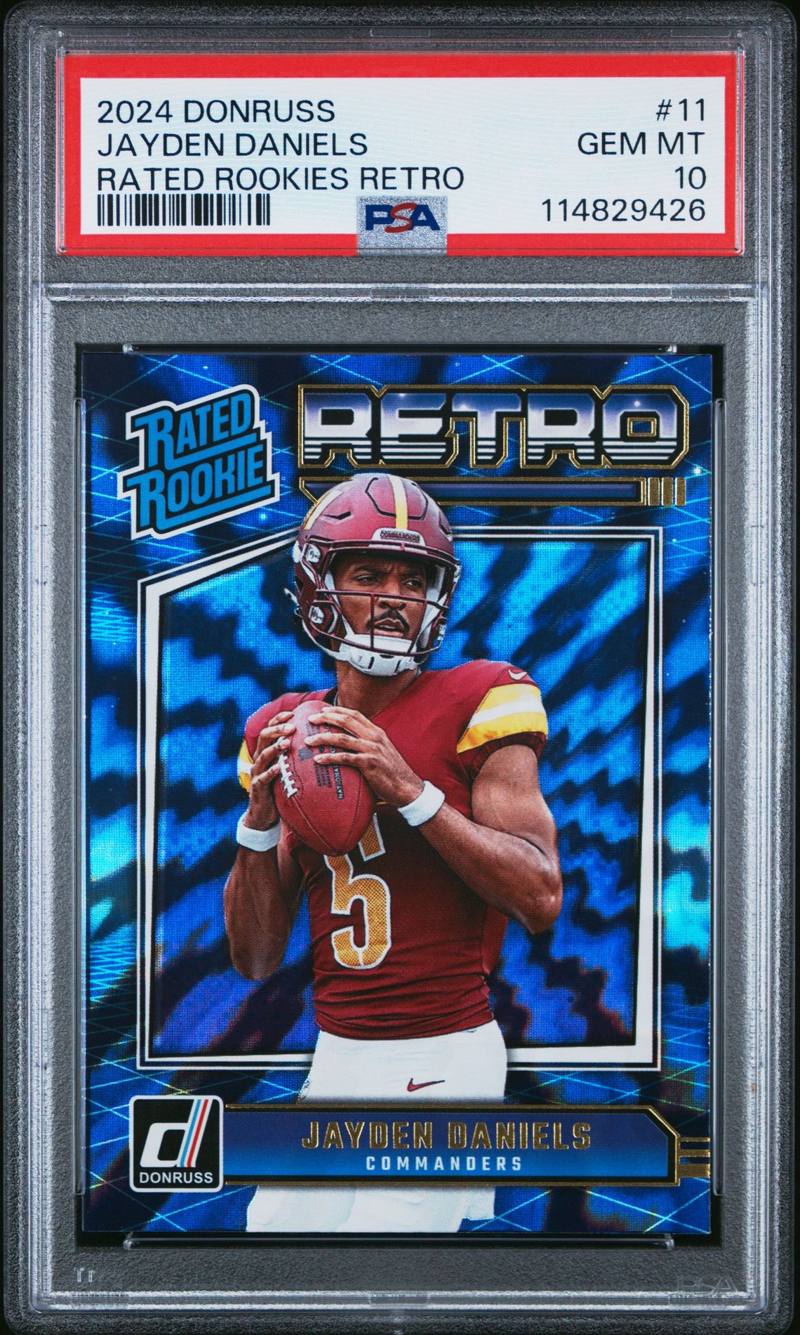 2024 Panini Donruss Rated Rookies Retro Jayden Daniels #11 Gem Mt 10 front