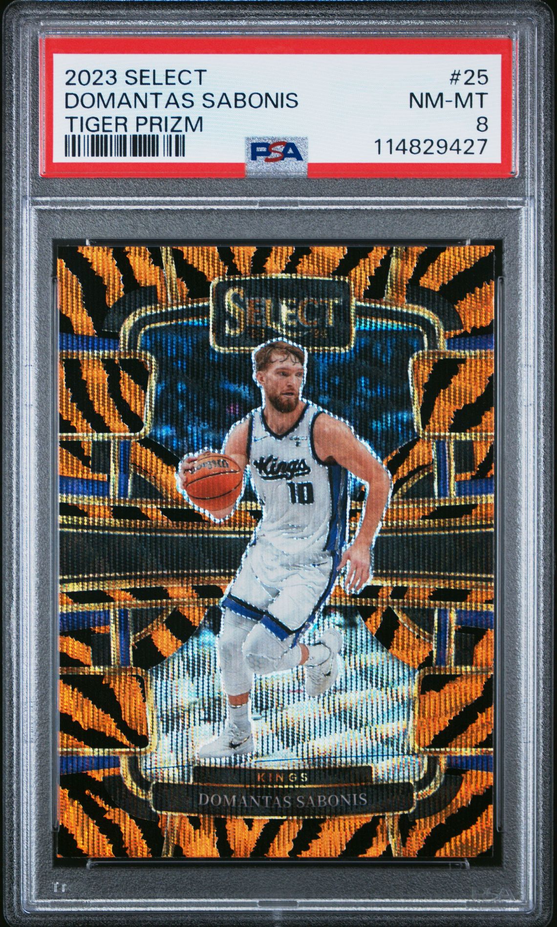 2023 Panini Select Domantas Sabonis #25 (Tiger Prizm) Nm-Mt 8 front