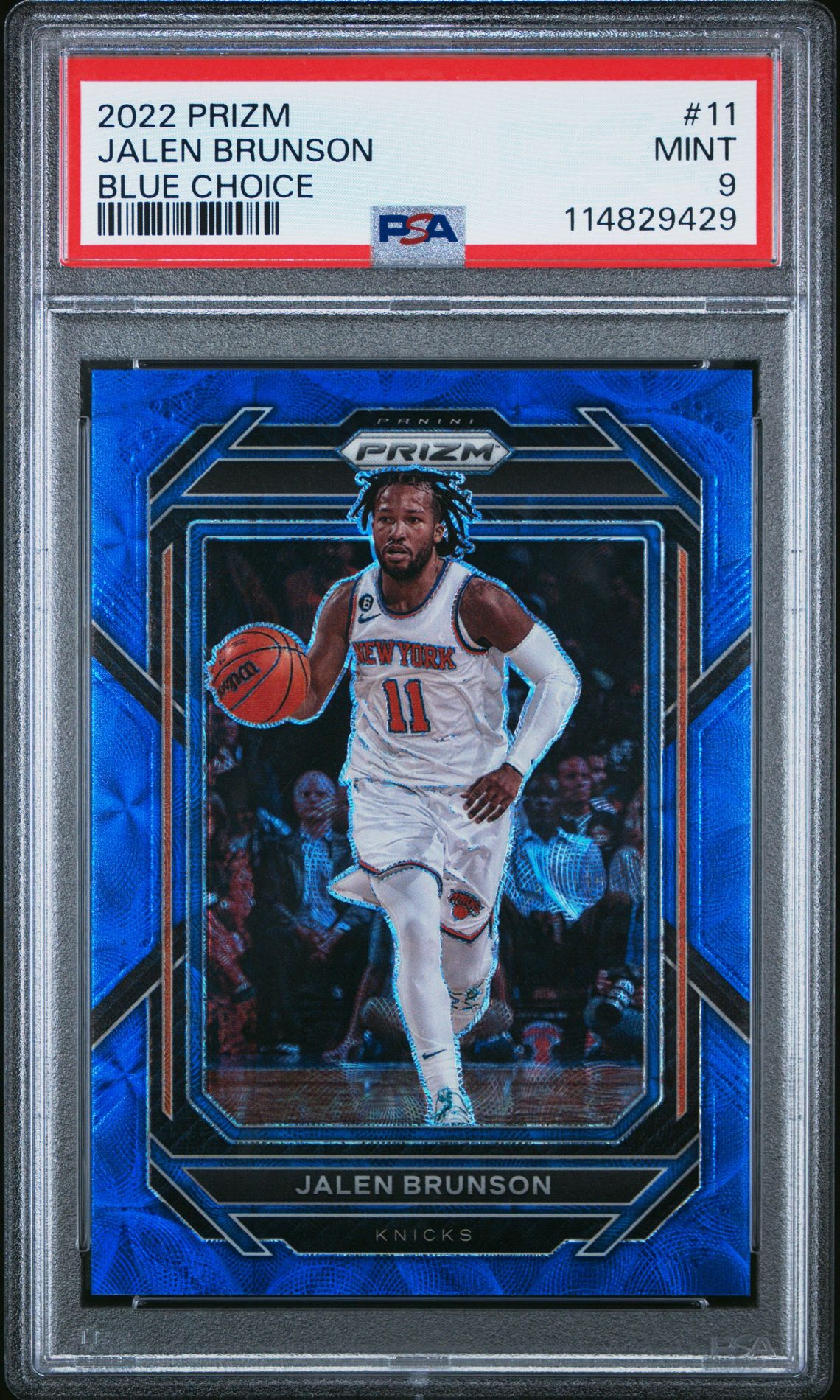 2022 Panini Prizm Jalen Brunson #11 (Blue Choice) Mint 9 front