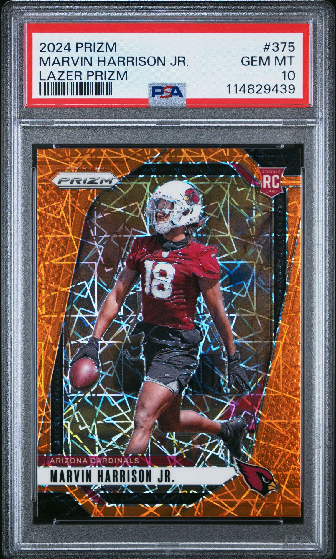 2024 Panini Prizm Marvin Harrison Jr. #375 (Lazer Prizm) Gem Mt 10 front