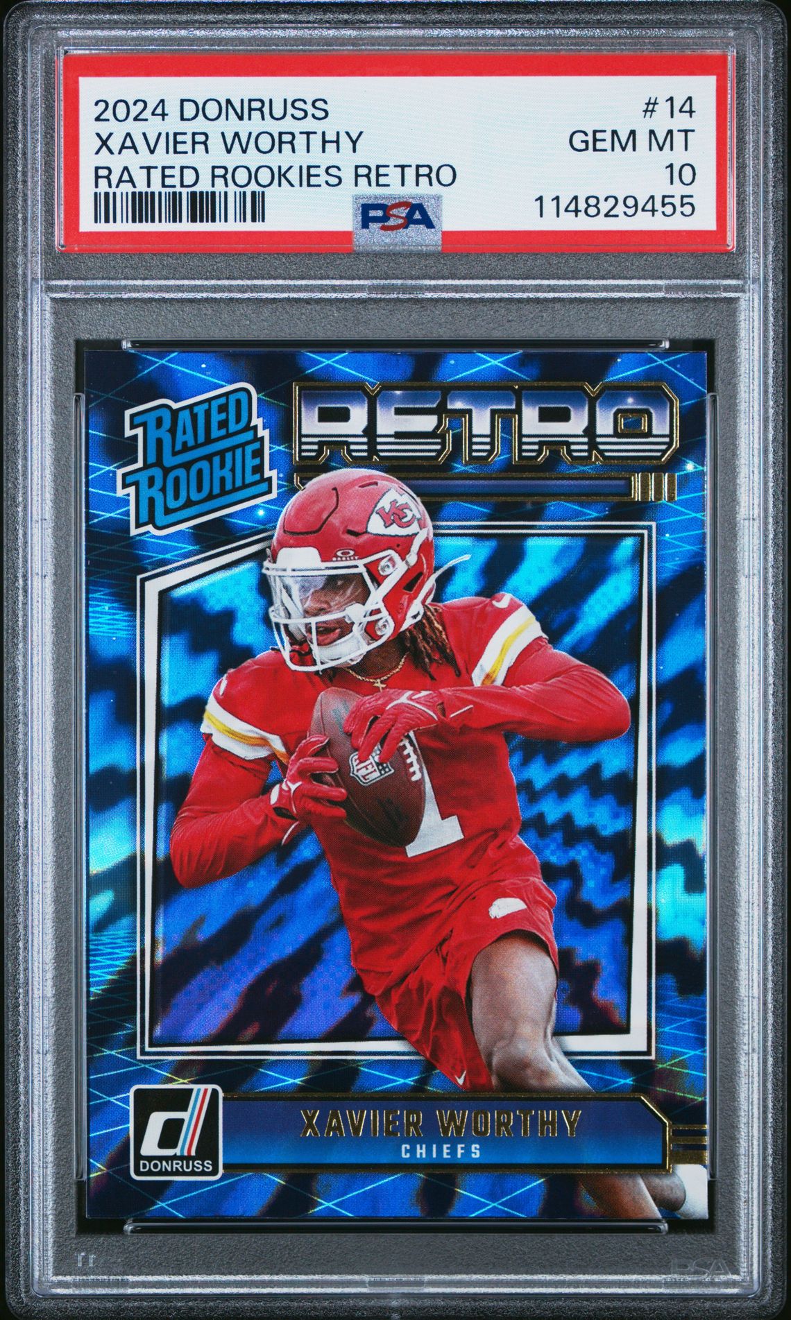 2024 Panini Donruss Rated Rookies Retro Xavier Worthy #14 Gem Mt 10 front