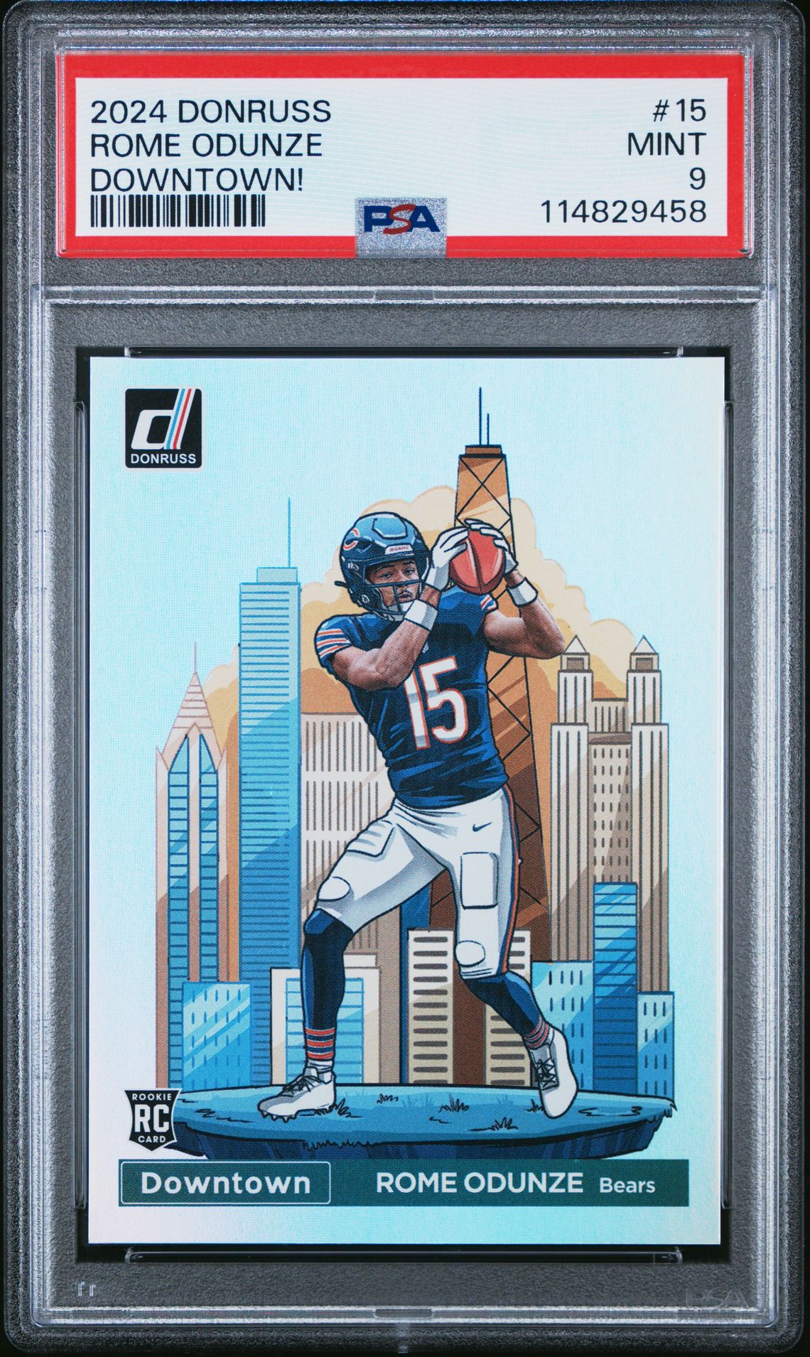 2024 Panini Donruss Downtown! Rome Odunze #15 Mint 9 front