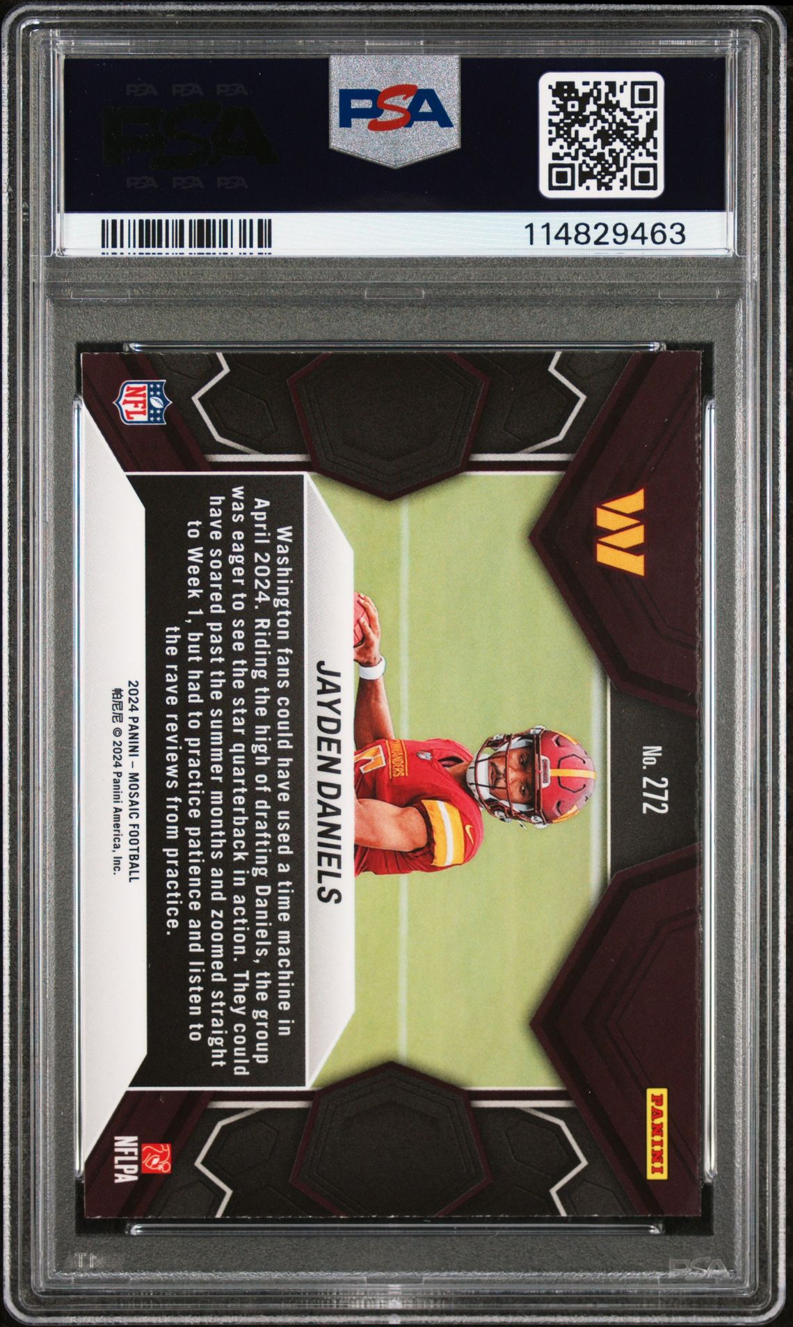 2024 Panini Mosaic Jayden Daniels #272 Gem Mt 10 back