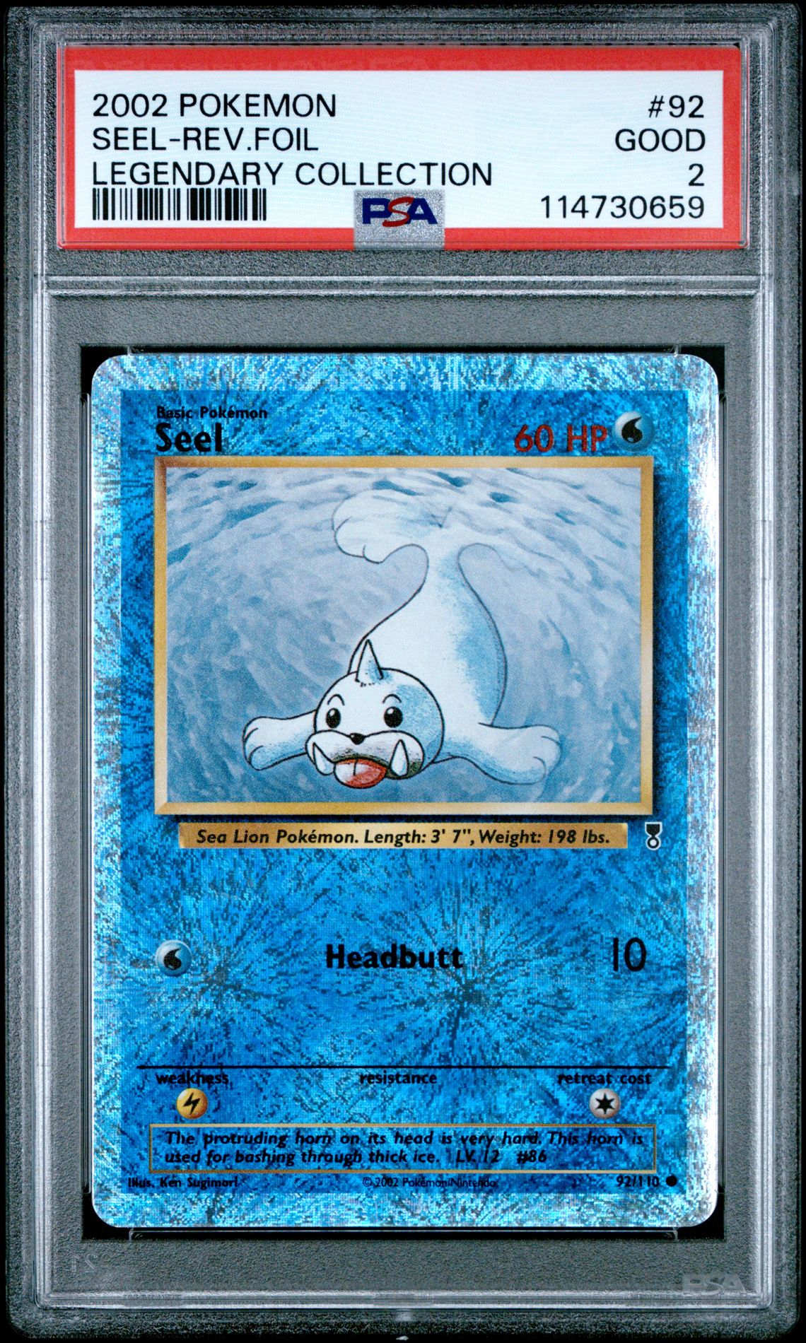 2002 Pokemon Legendary Collection Seel-Rev.foil #92 (Legendary Collection) Good 2 front