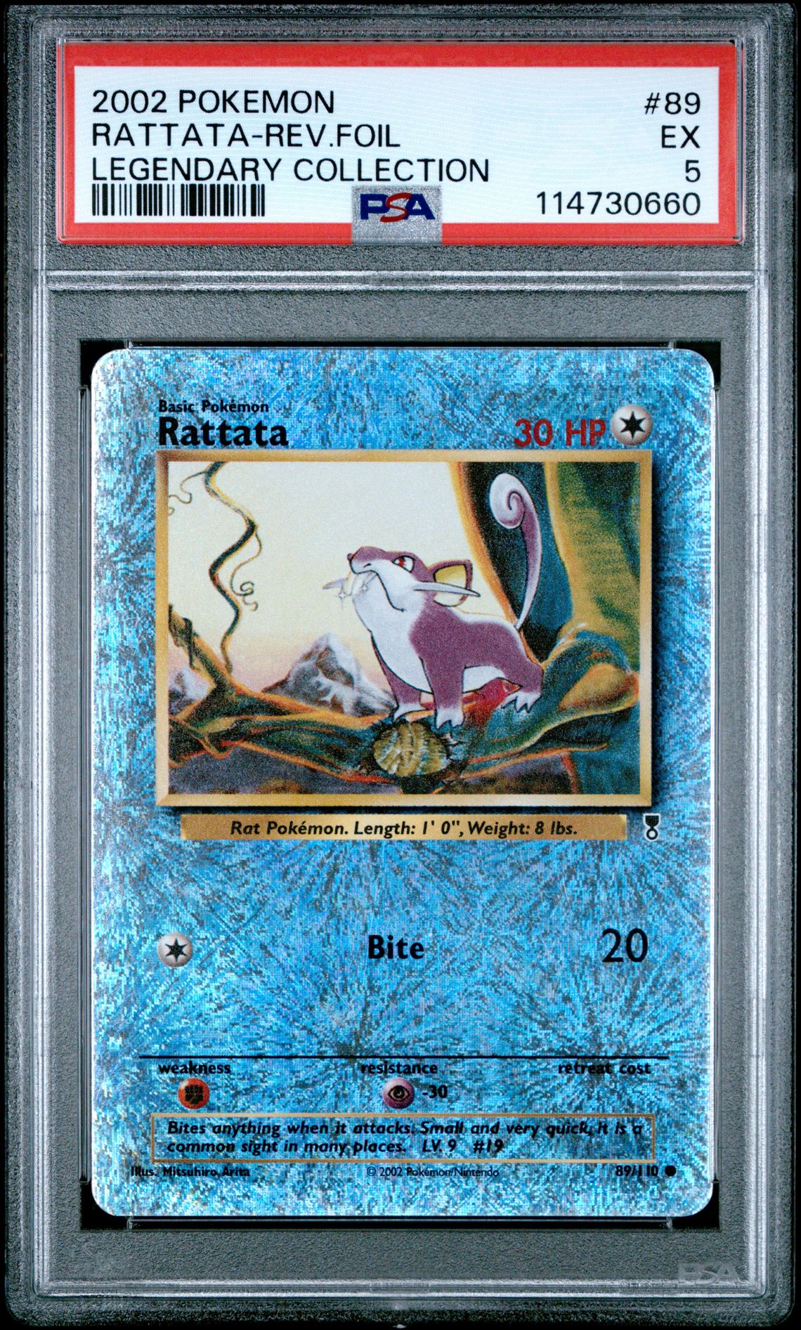 2002 Pokemon Legendary Collection Rattata-Rev.foil #89 (Legendary Collection) Ex 5 front