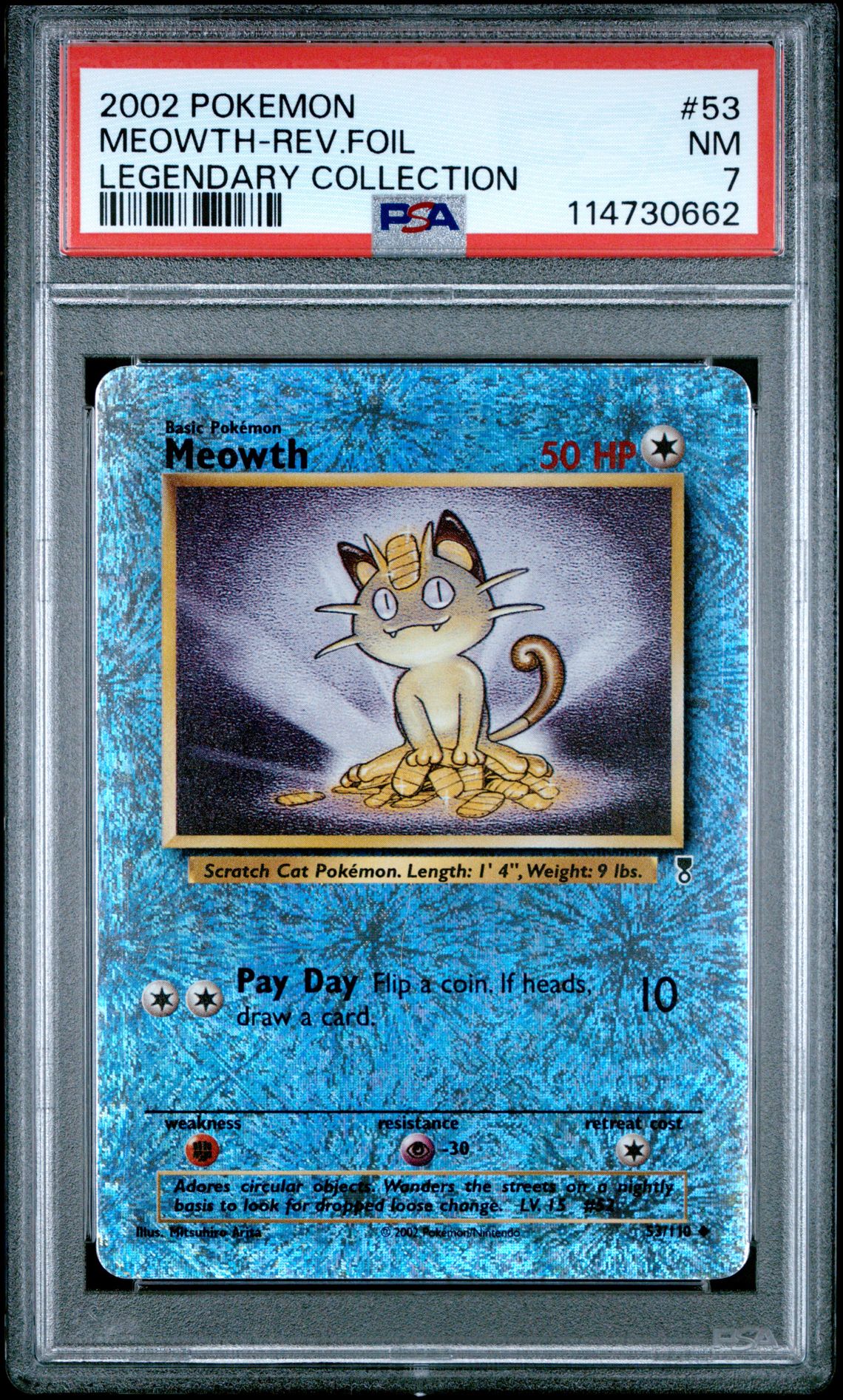2002 Pokemon Legendary Collection Meowth-Rev.foil #53 (Legendary Collection) Nm 7 front