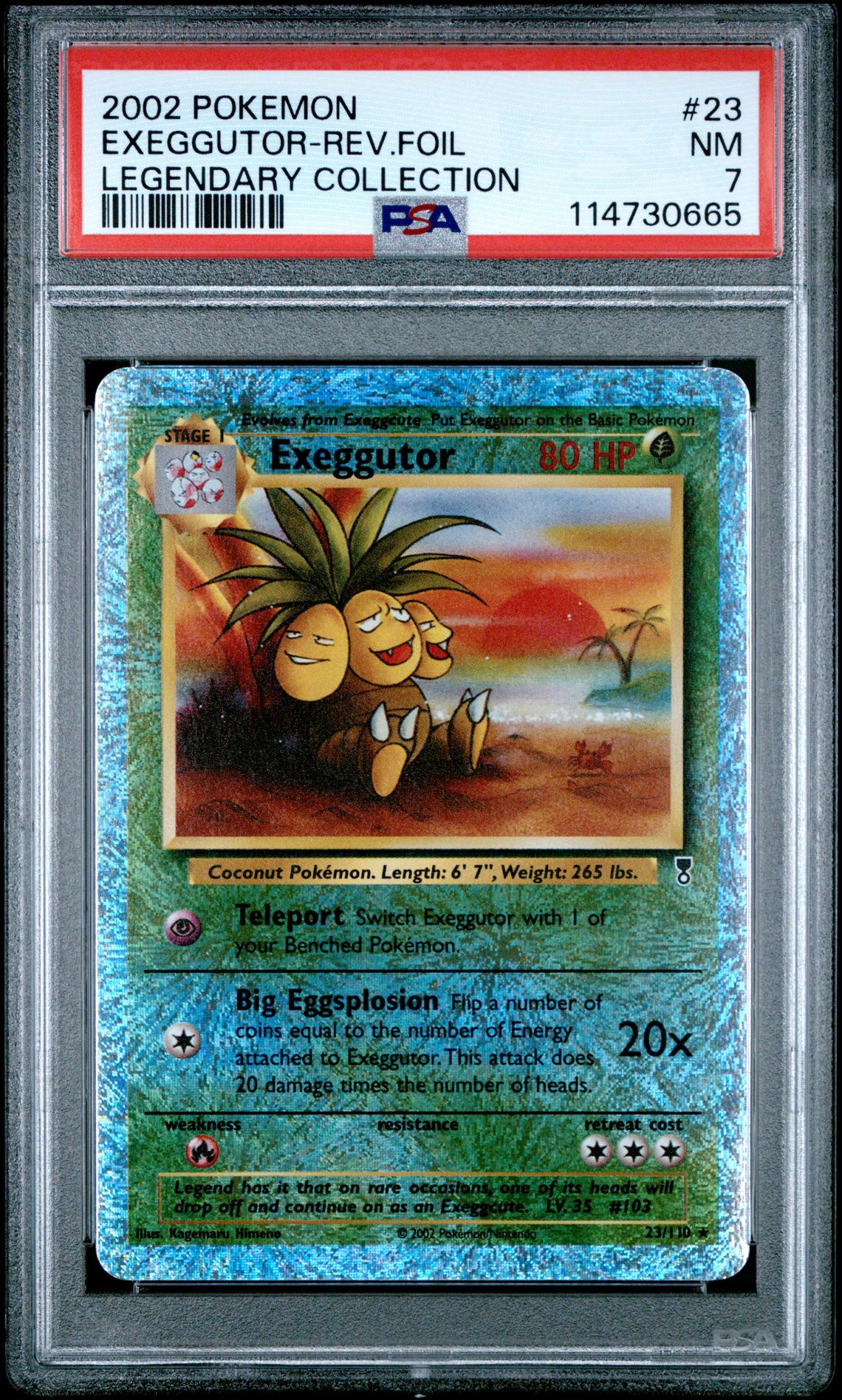 2002 Pokemon Legendary Collection Exeggutor-Rev.foil #23 (Legendary Collection) Nm 7 front