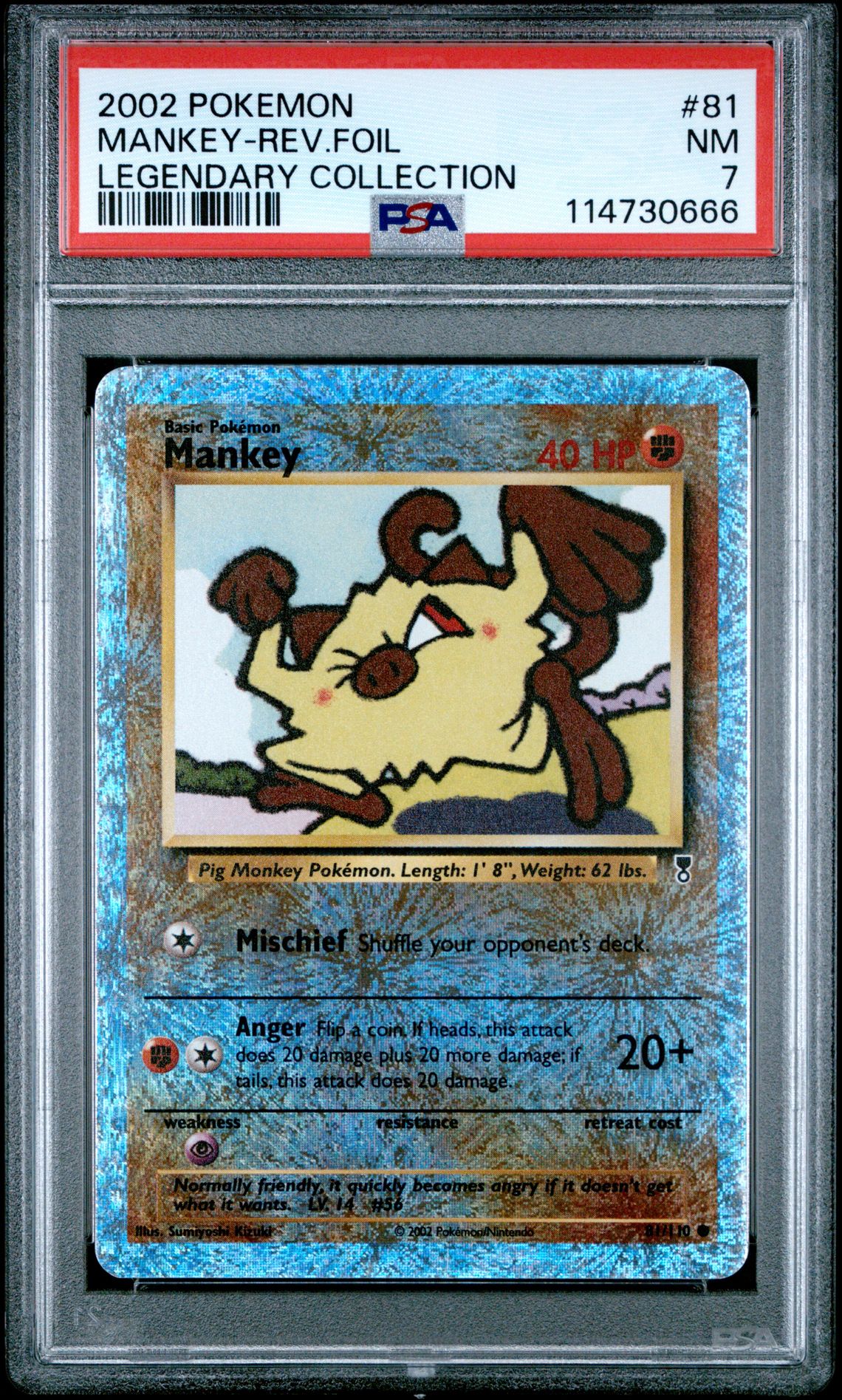 2002 Pokemon Legendary Collection Mankey-Rev.foil #81 (Legendary Collection) Nm 7 front