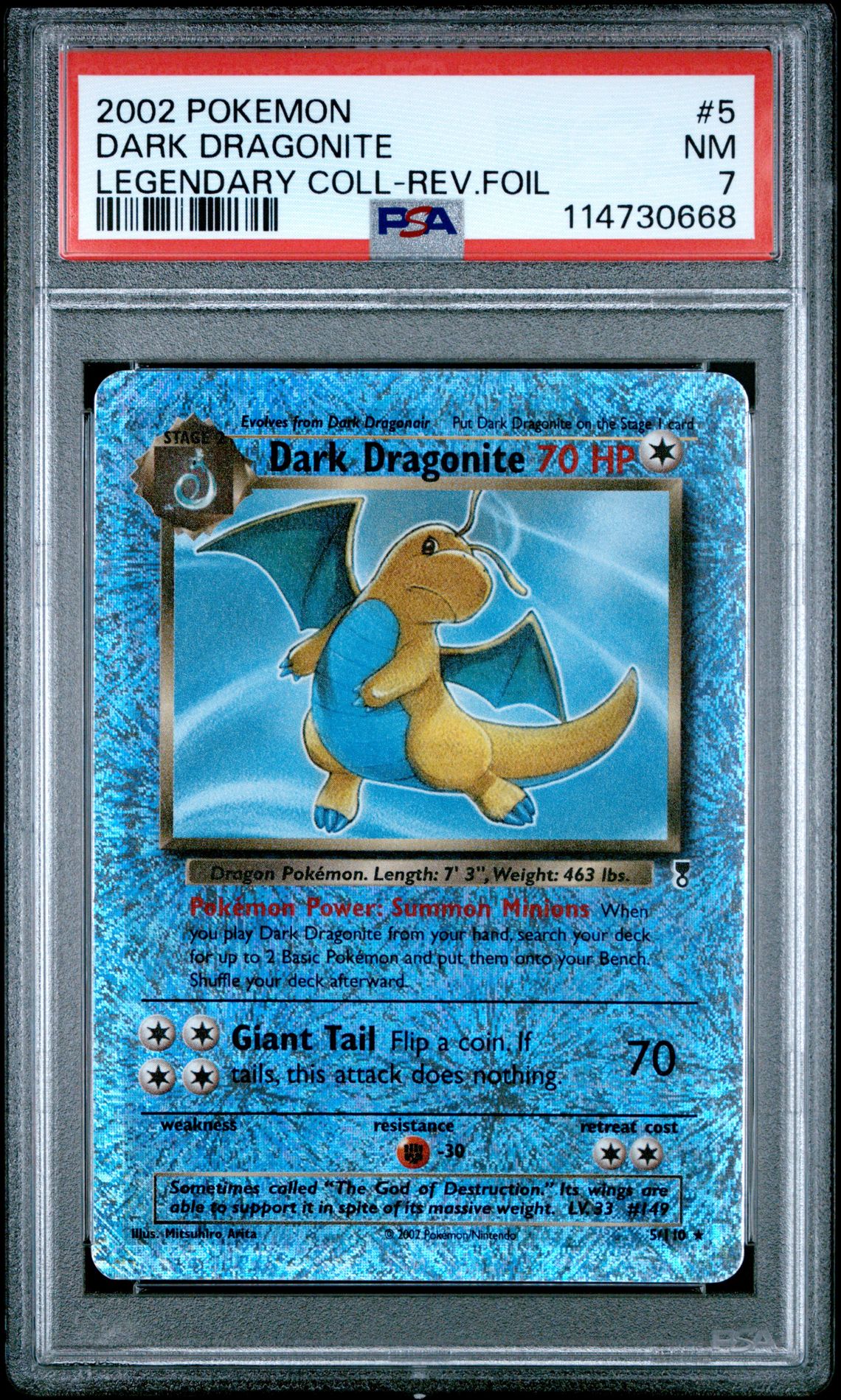 2002 Pokemon Legendary Collection Dark Dragonite #5 (Legendary Coll-Rev.foil) Nm 7 front