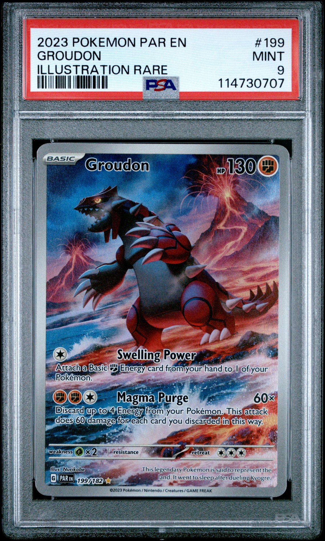 2023 Pokemon Par En-Paradox Rift Groudon #199 (Illustration Rare) Mint 9 front