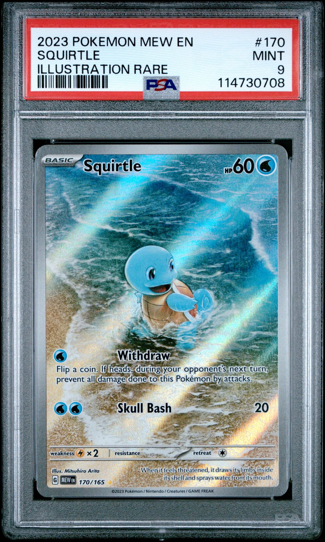 2023 Pokemon Mew En-151 Squirtle #170 (Illustration Rare) Mint 9 front