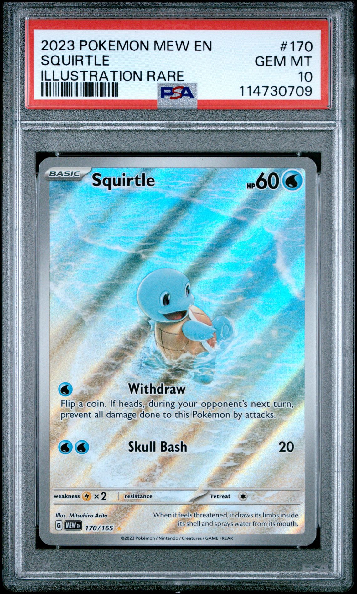 2023 Pokemon Mew En-151 Squirtle #170 (Illustration Rare) Gem Mt 10 front