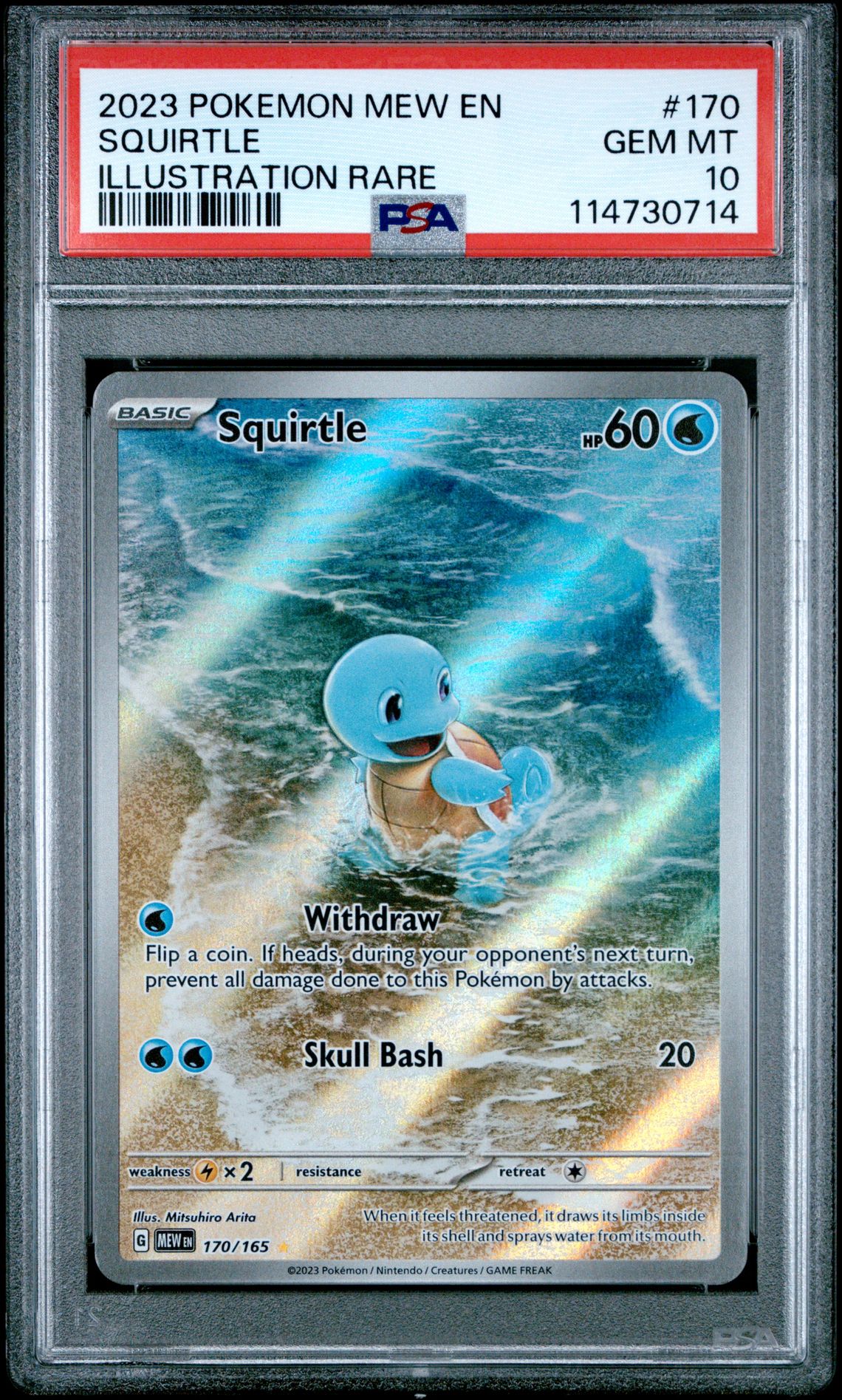 2023 Pokemon Mew En-151 Squirtle #170 (Illustration Rare) Gem Mt 10 front