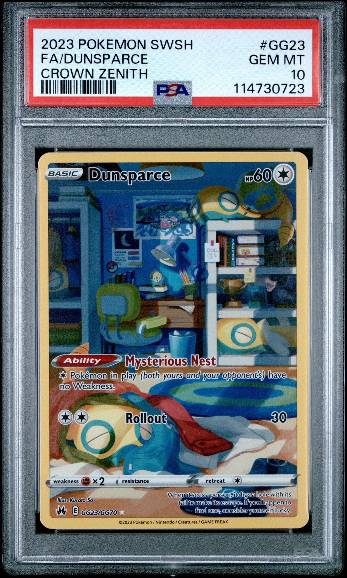 2023 Pokemon Sword And Shield Crown Zenith Fa/Dunsparce #Gg23 (Crown Zenith) Gem Mt 10 front