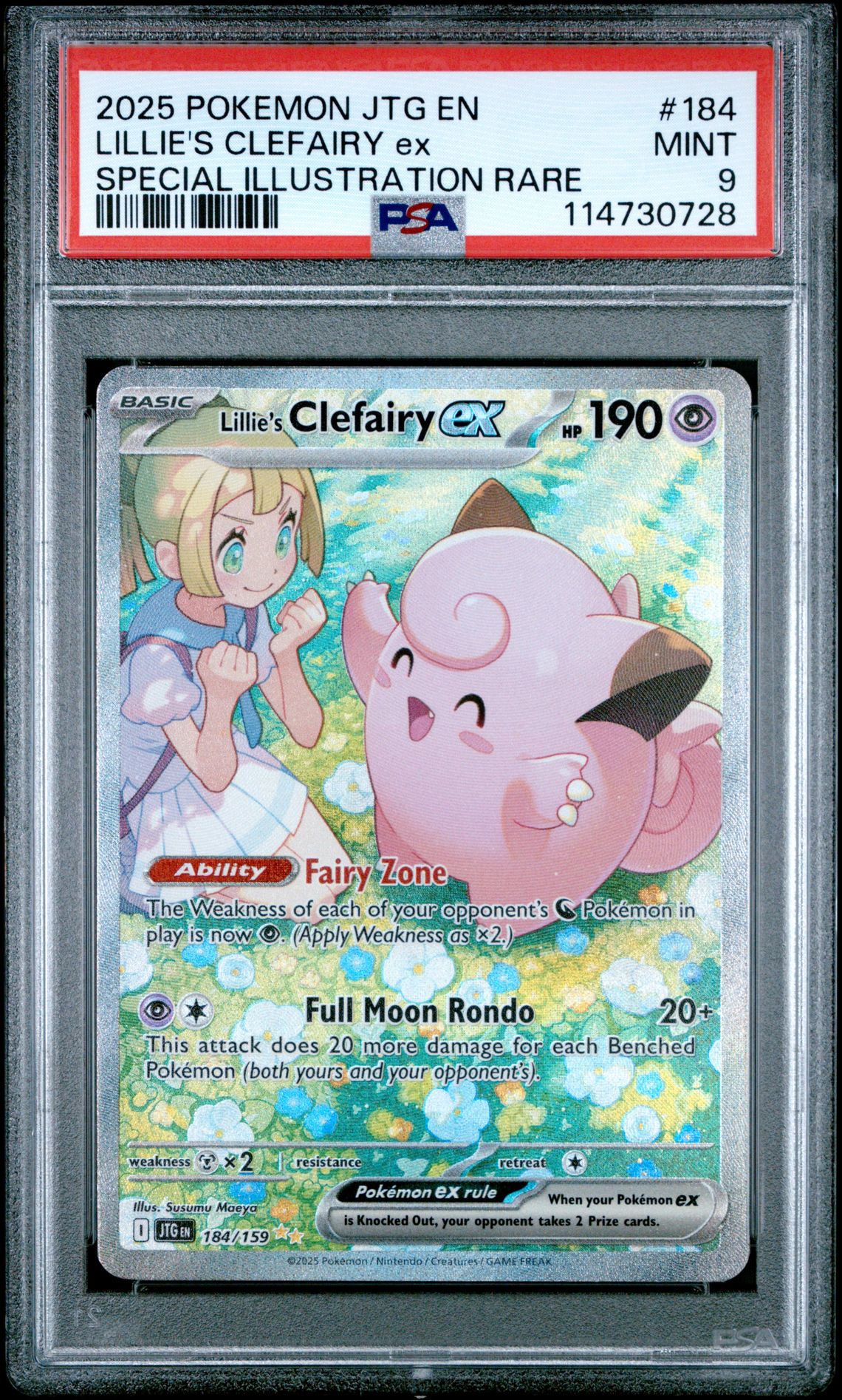 2025 Pokemon Jtg En-Journey Together Lillie's Clefairy Ex #184 (Special Illustration Rare) Mint 9 front