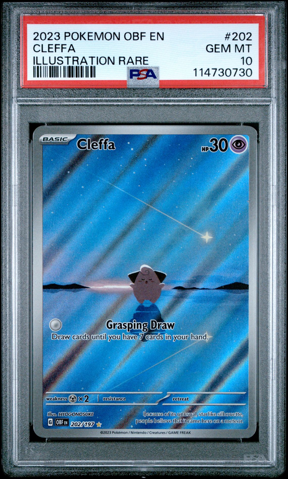 2023 Pokemon Obf En-Obsidian Flames Cleffa #202 (Illustration Rare) Gem Mt 10 front