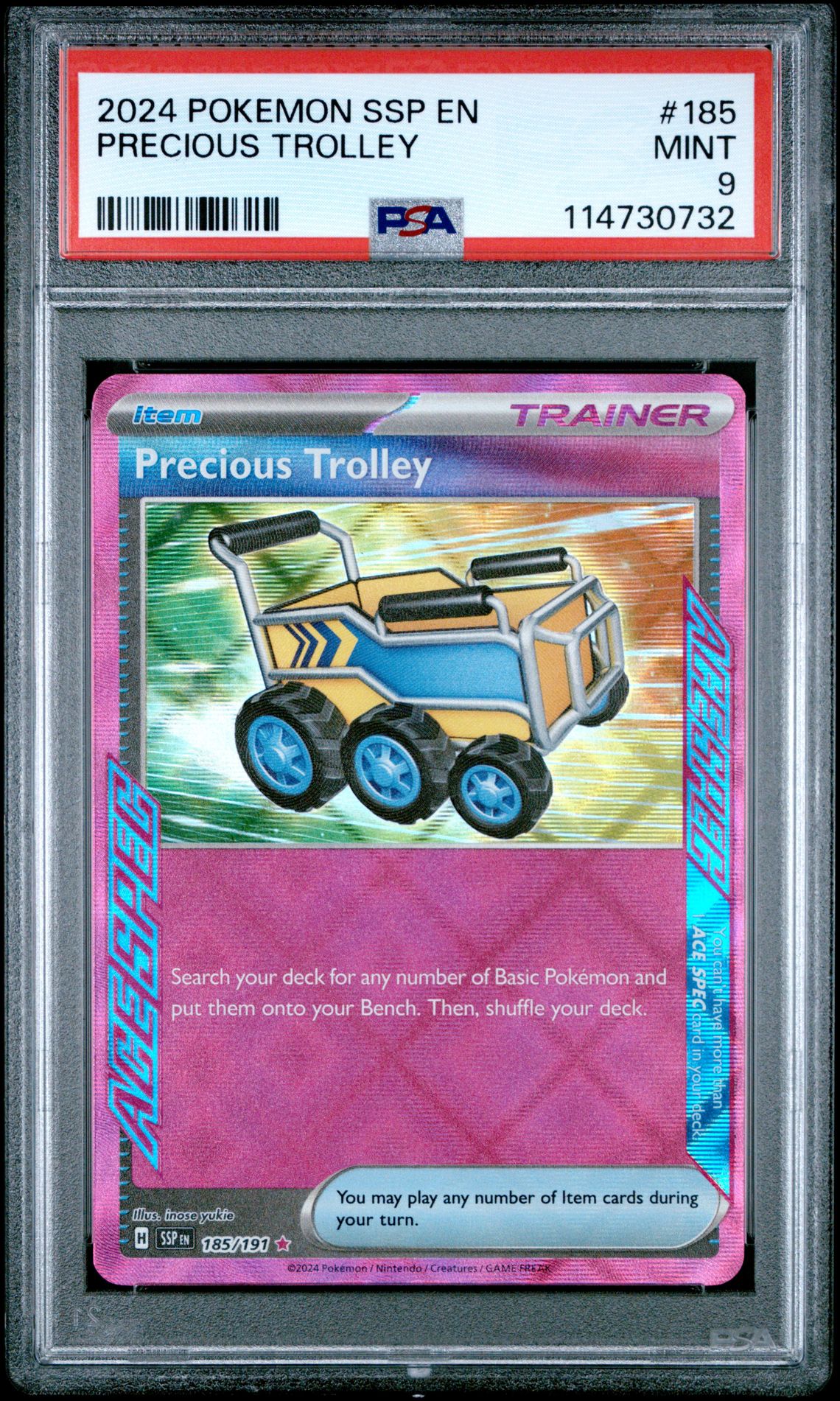 2024 Pokemon Ssp En-Surging Sparks Precious Trolley #185 Mint 9 front