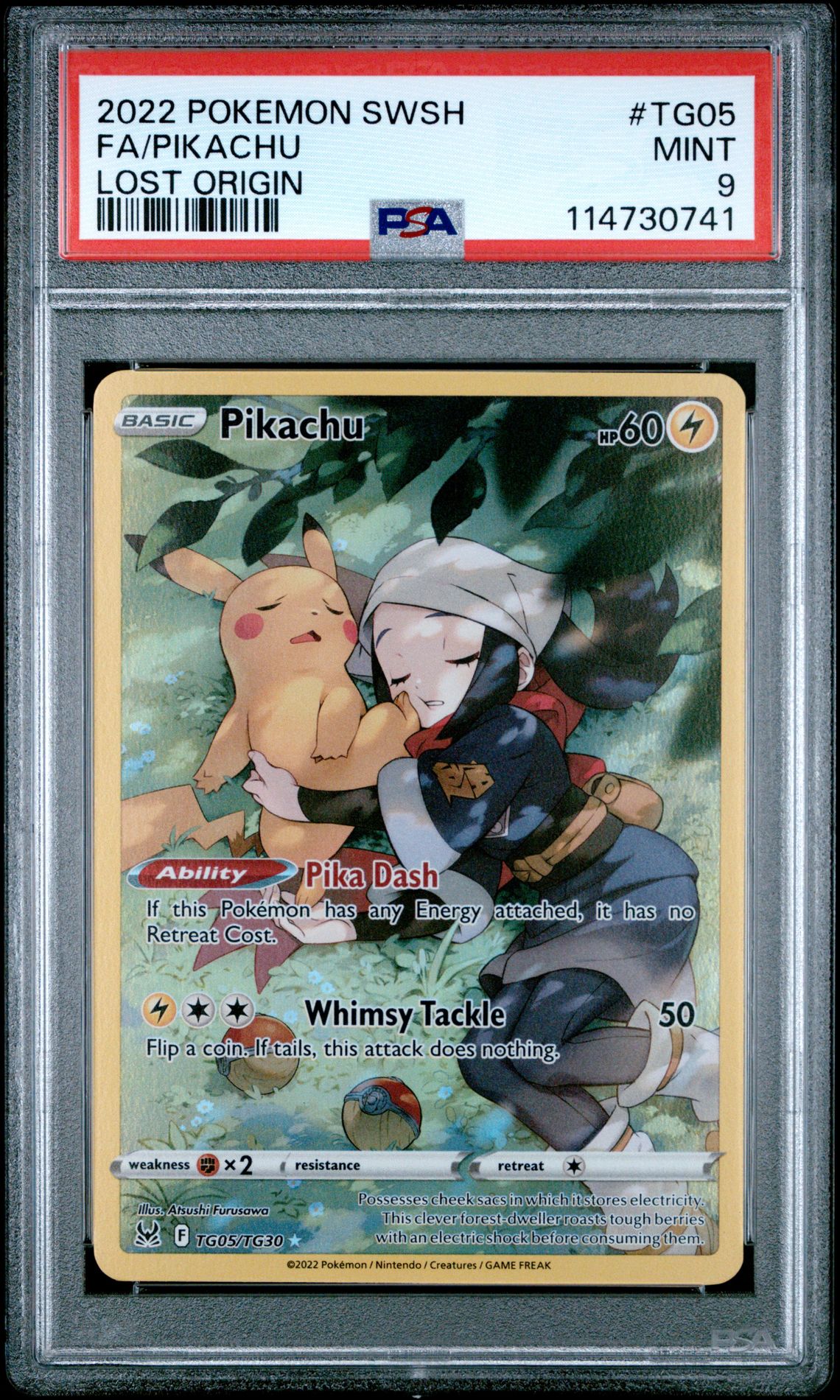 2022 Pokemon Sword & Shield Lost Origin Fa/Pikachu #Tg05 (Lost Origin) Mint 9 front