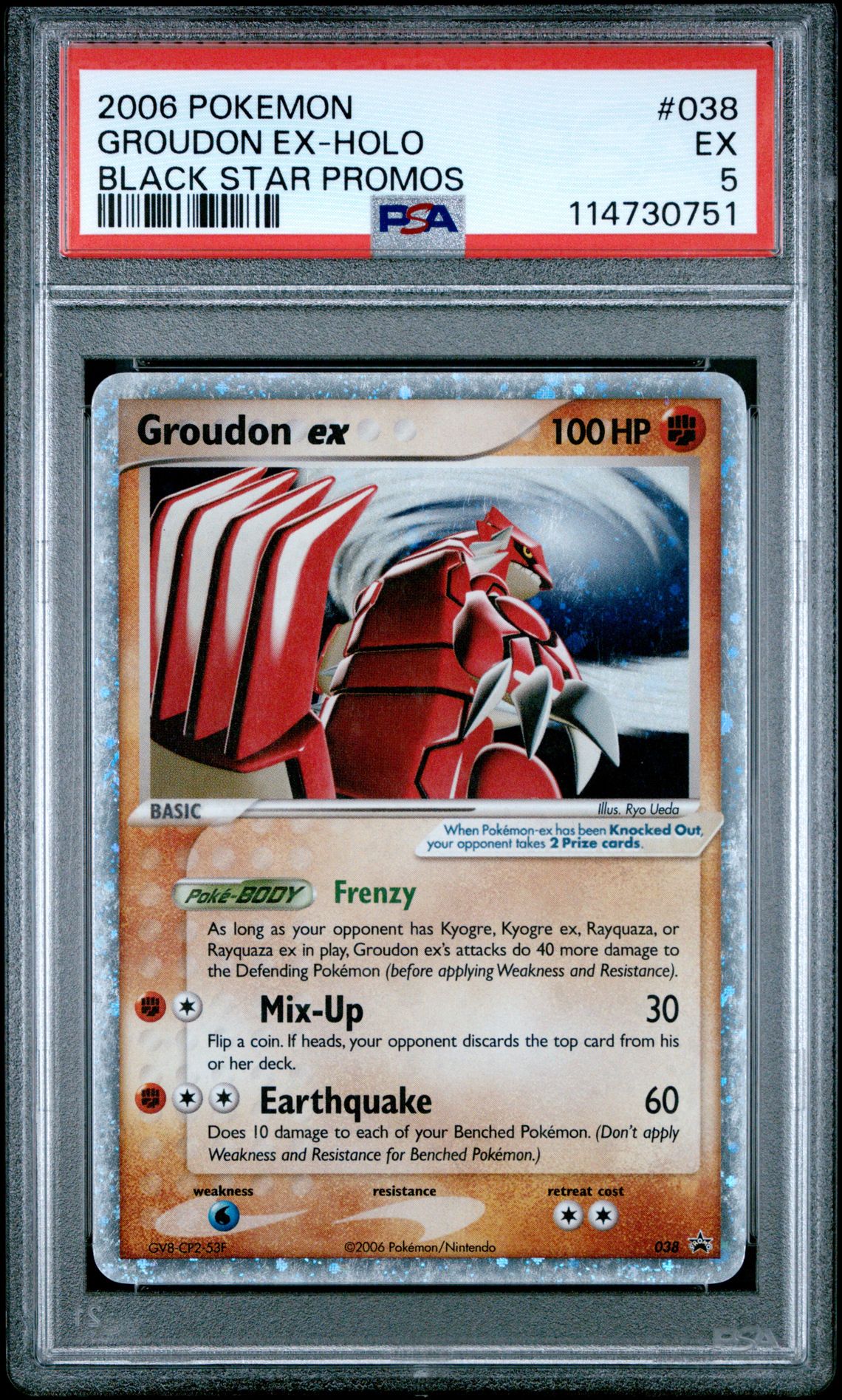 2006 Pokemon Black Star Promos Groudon Ex-Holo #038 (Black Star Promos) Ex 5 front