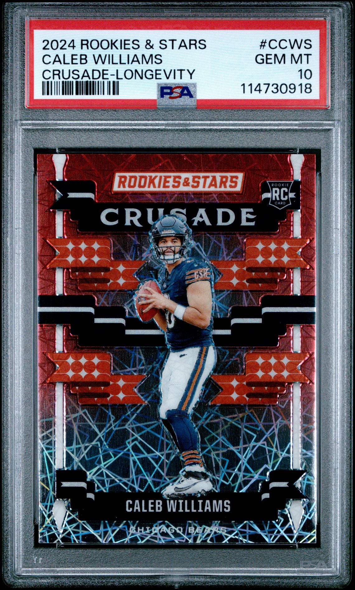2024 Panini Rookies & Stars Crusade Caleb Williams #Ccws (Crusade-Longevity) Gem Mt 10 front