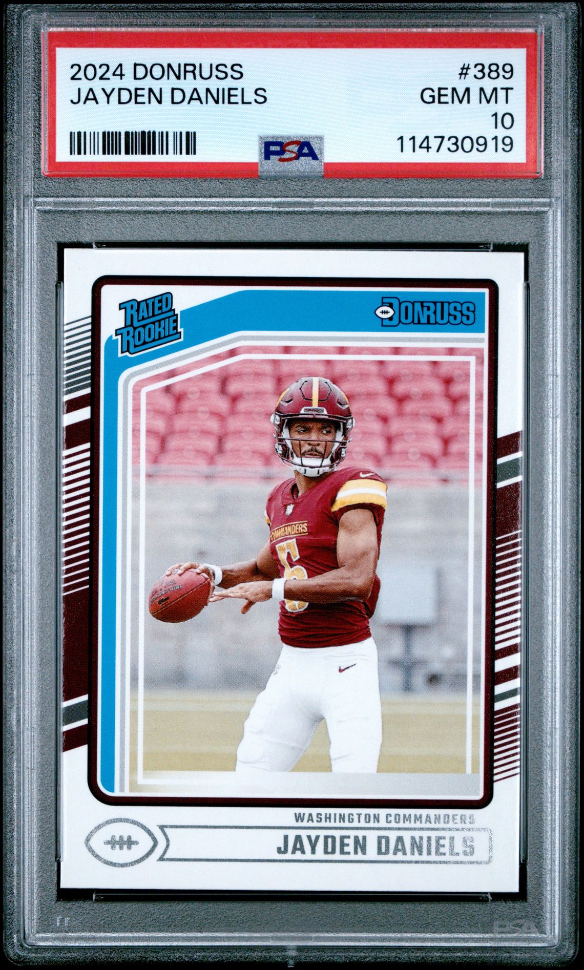 2024 Panini Donruss Jayden Daniels #389 Gem Mt 10 front