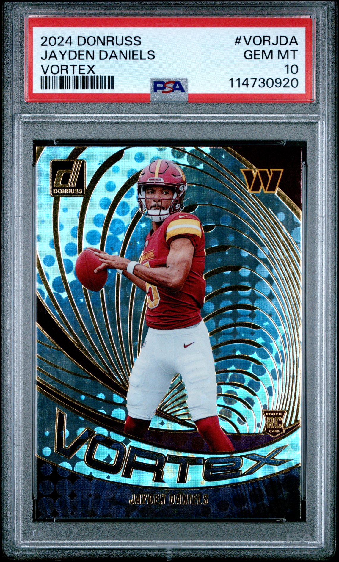 2024 Panini Donruss Vortex Jayden Daniels #Vorjda Gem Mt 10 front