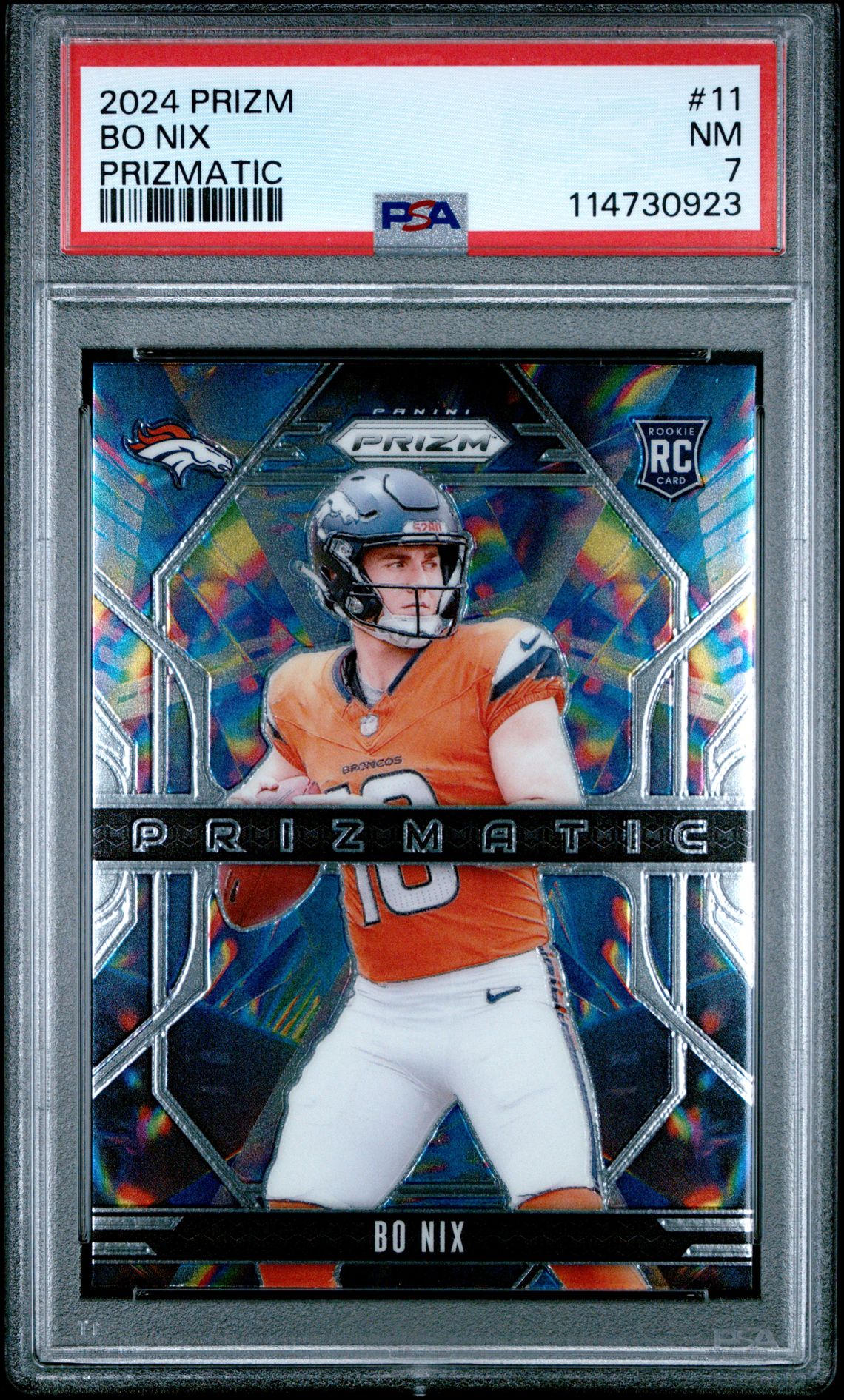 2024 Panini Prizm Prizmatic Bo Nix #11 Nm 7 front