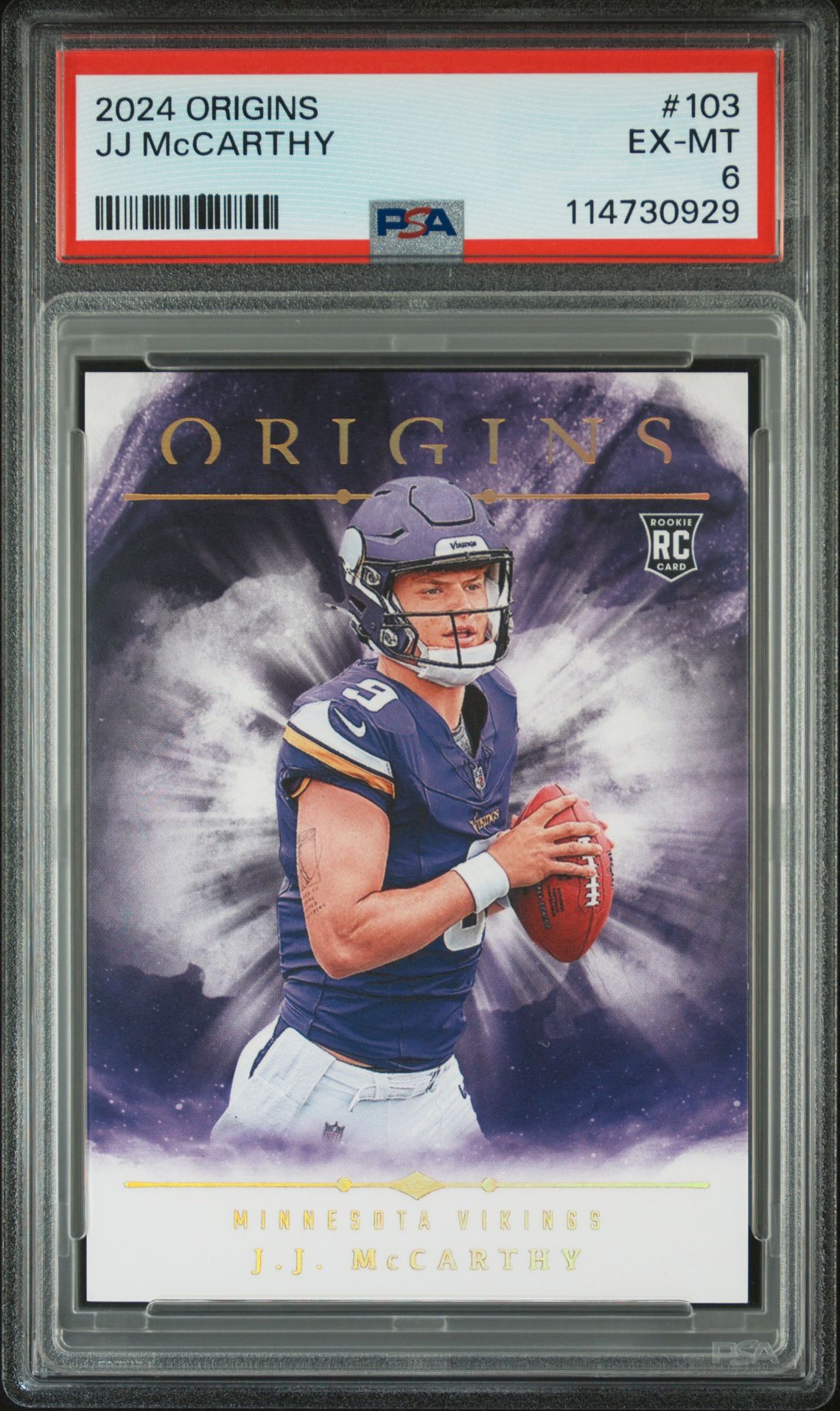 2024 Panini Origins Jj Mccarthy #103 Ex-Mt 6 front