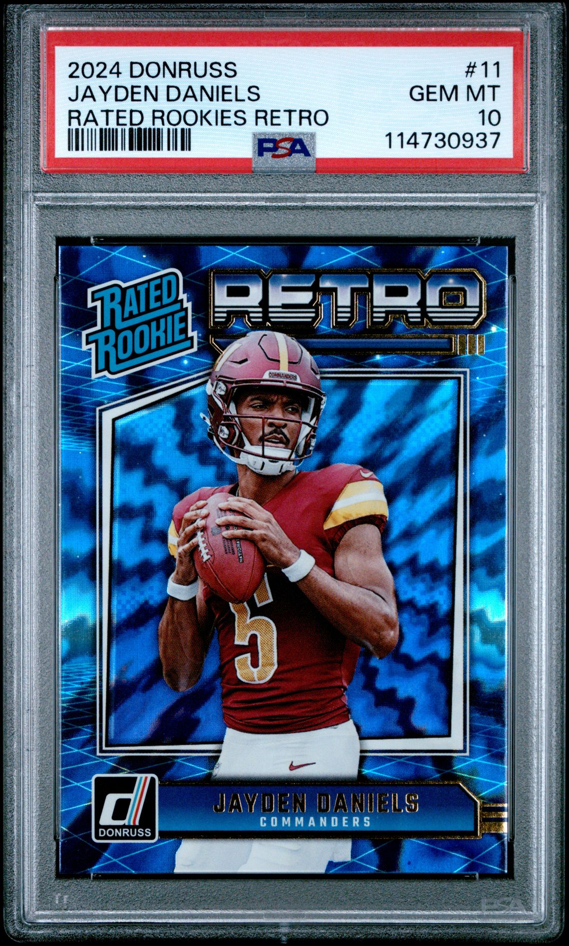 2024 Panini Donruss Rated Rookies Retro Jayden Daniels #11 Gem Mt 10 front