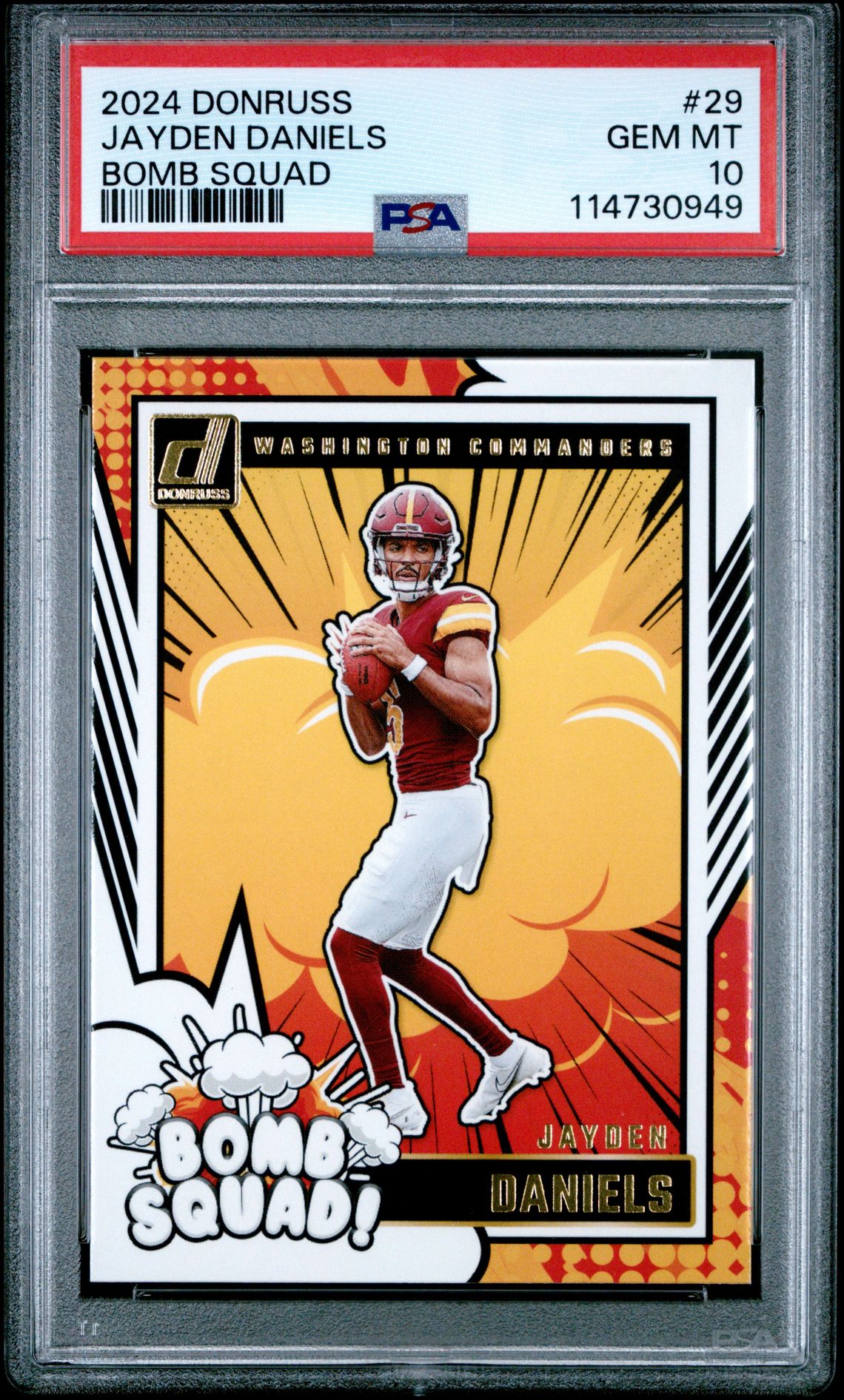 2024 Panini Donruss Bomb Squad Jayden Daniels #29 Gem Mt 10 front